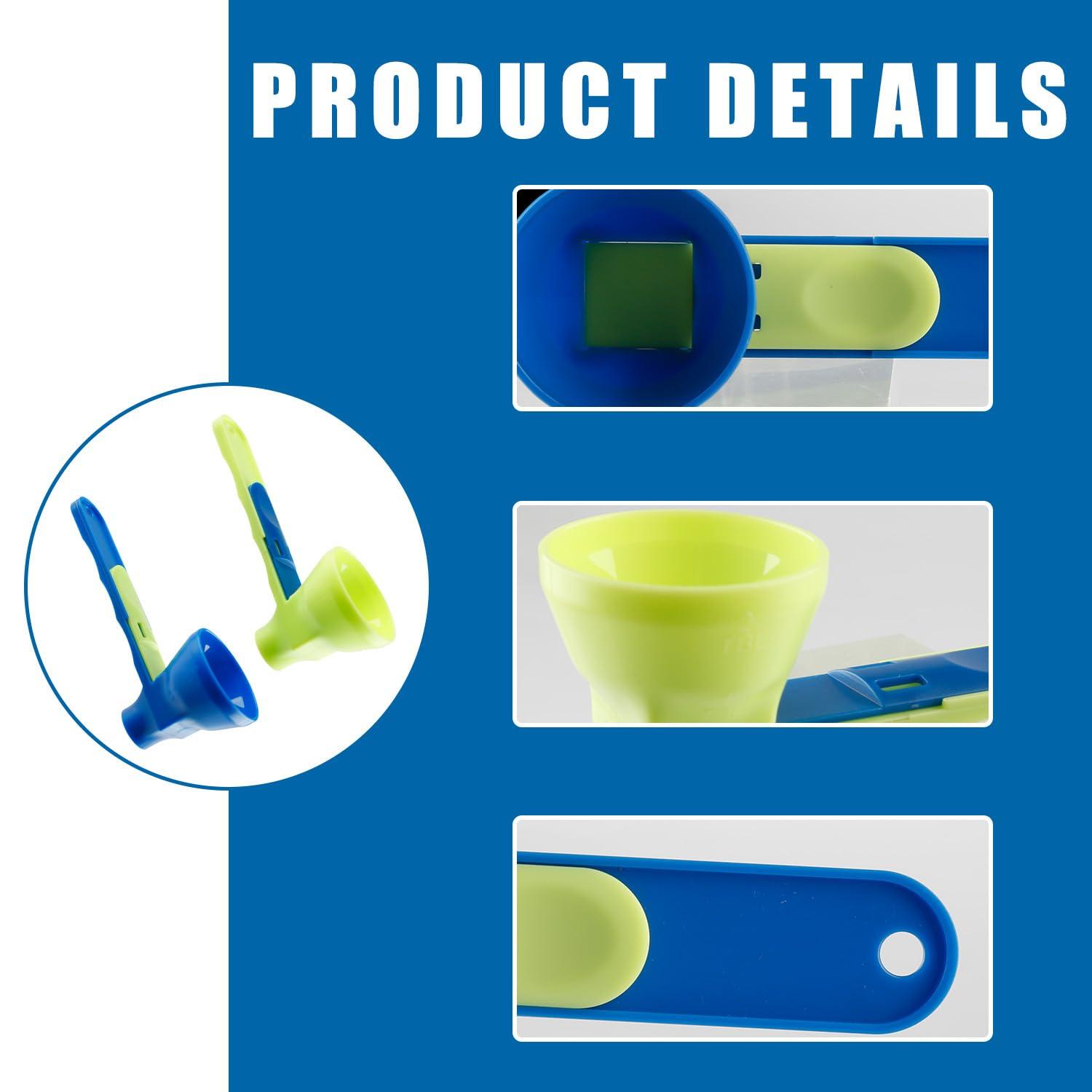 image:imageEntonnoir 2 en 1 avec base coulissante Cuillre mesurer et cuillre poudre pour poudre de protines boissons sportives caf design sans dversement