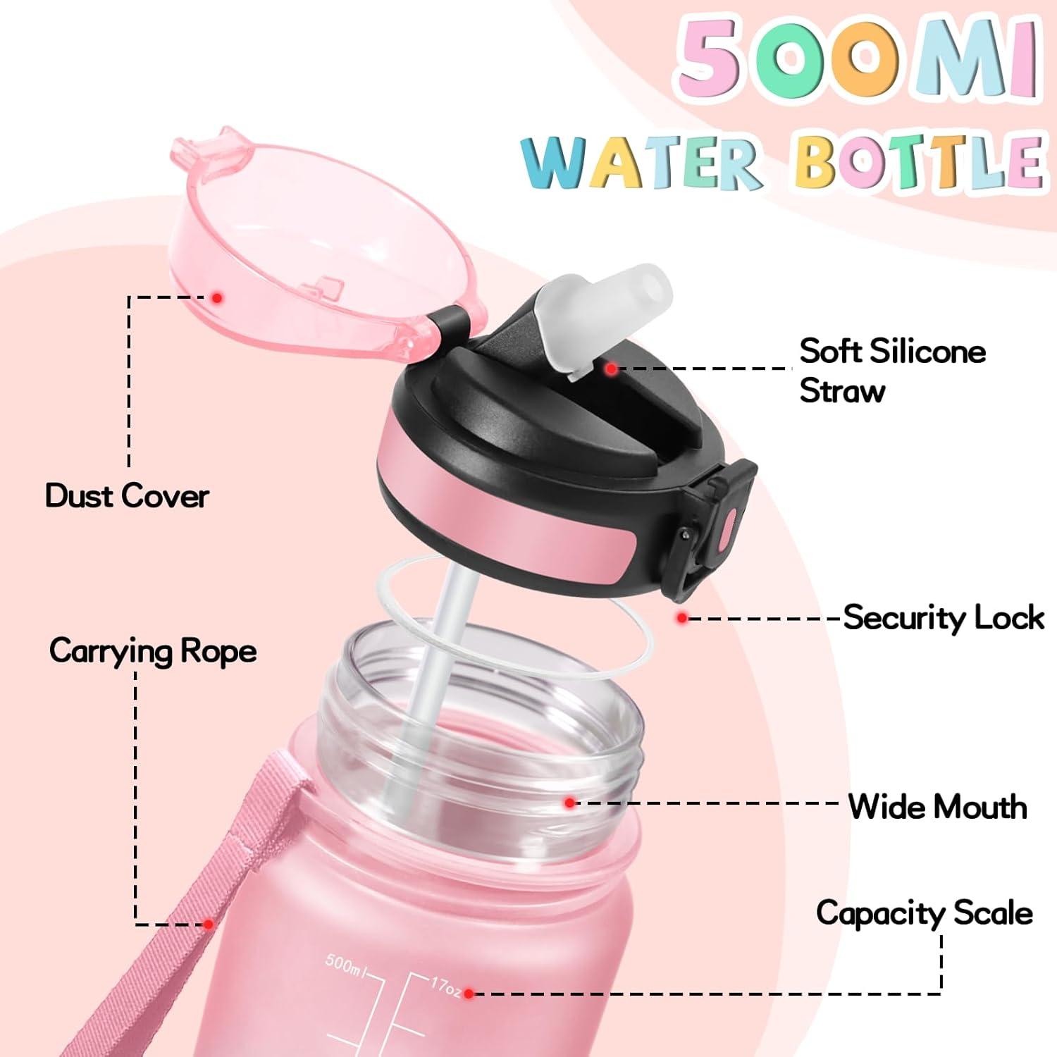 image:imageGrsta Gourde Gourde 1l Bouteille Sport Anti Fuite Reutilisable Facile Nettoyer avec Slogan de Motivation Bouteille deau pour Camping Sports Randonne Yoga Bureau VloRoseroserouge