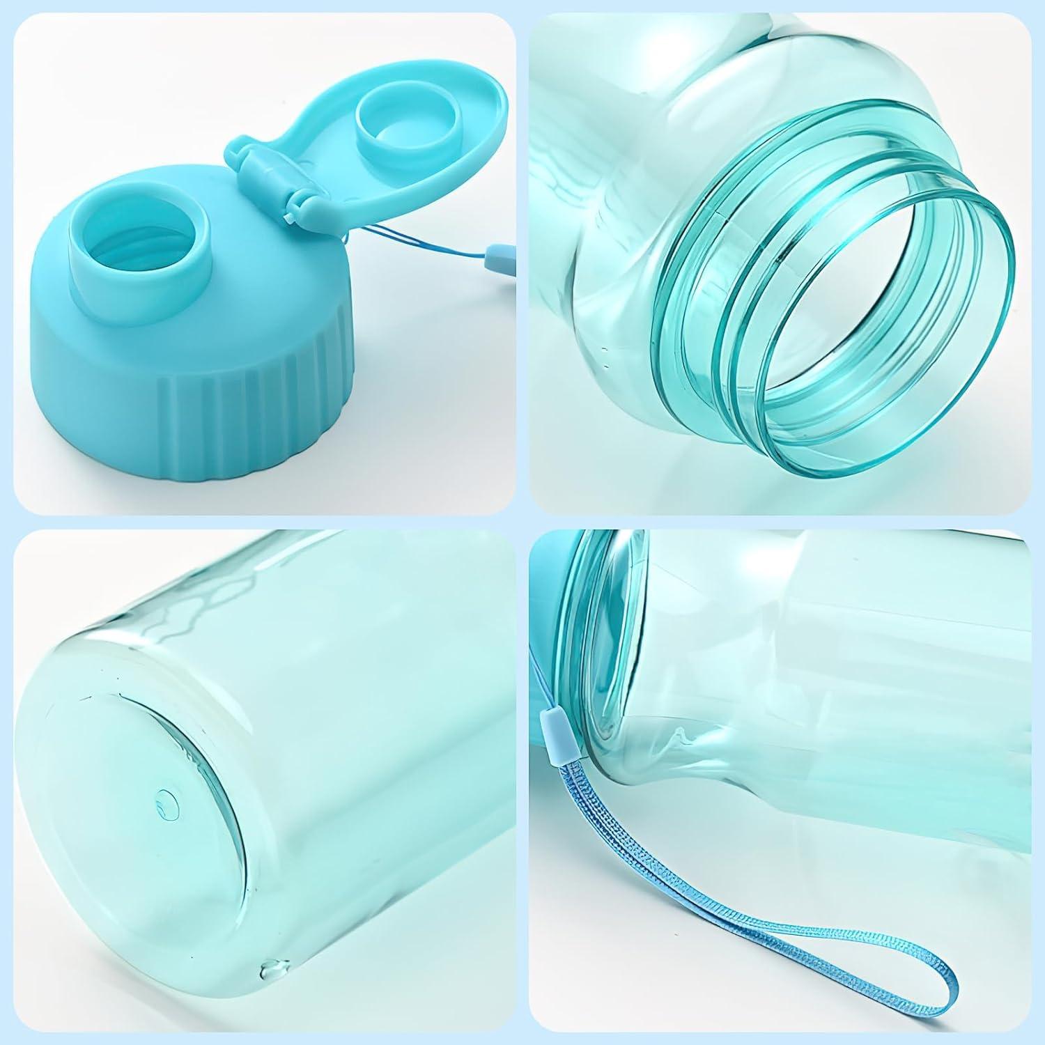 image:imageLot de 12 Gourdes en Plastique pour Enfants 500ml sans BPA Bouteilles dEau Rutilisables Transparentes et Colores avec Bouchon AntiFuite Idales pour lcole le Sport et le Voyage 4 Couleurs
