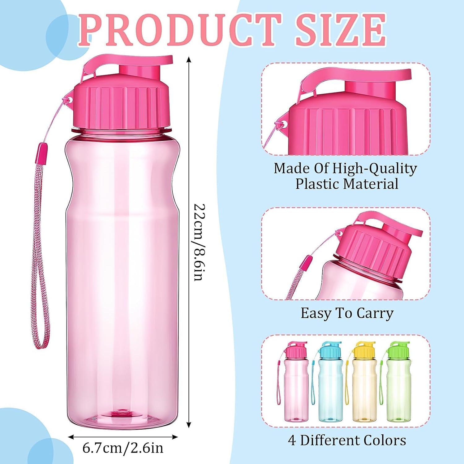 image:imageLot de 12 Gourdes en Plastique pour Enfants 500ml sans BPA Bouteilles dEau Rutilisables Transparentes et Colores avec Bouchon AntiFuite Idales pour lcole le Sport et le Voyage 4 Couleurs
