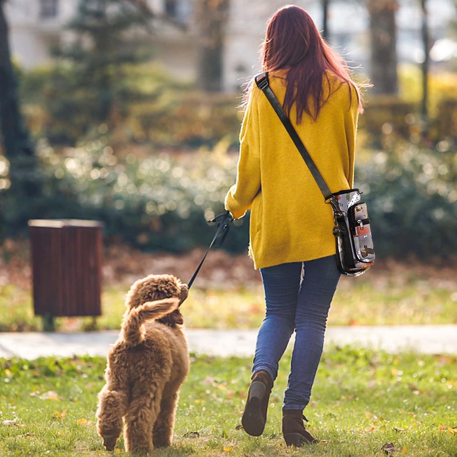 image:imageNuovoware Sac Bouteille en Noprne 750ml1000ml1800ml PorteBouteille avec BandoulireampampDragonne Ajustable Sac FourreTout avec Poche Accessoire Parfait pour Voyage Randonne CampingChien Gris