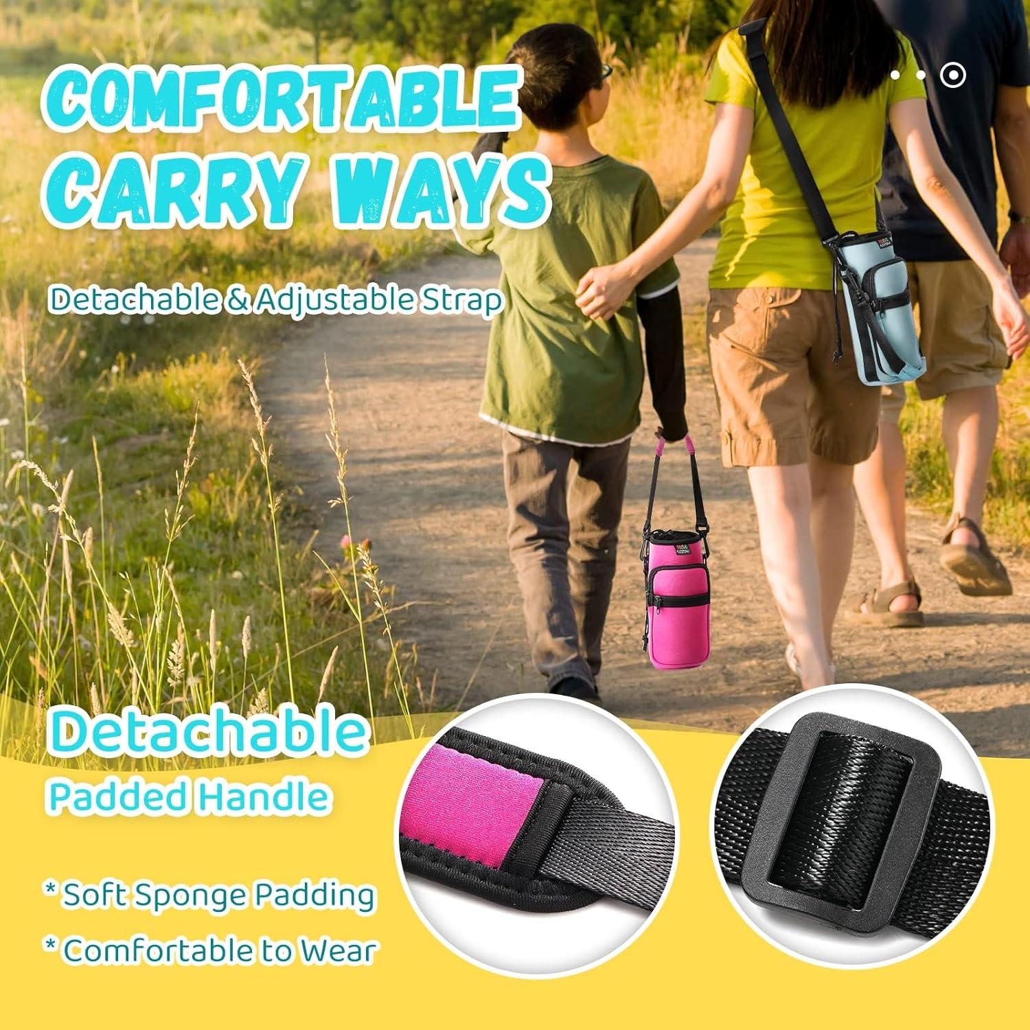 image:imageNuovoware Sac Bouteille en Noprne 750ml1000ml1800ml PorteBouteille avec BandoulireampampDragonne Ajustable Sac FourreTout avec Poche Accessoire Parfait pour Voyage Randonne CampingRouge Prune