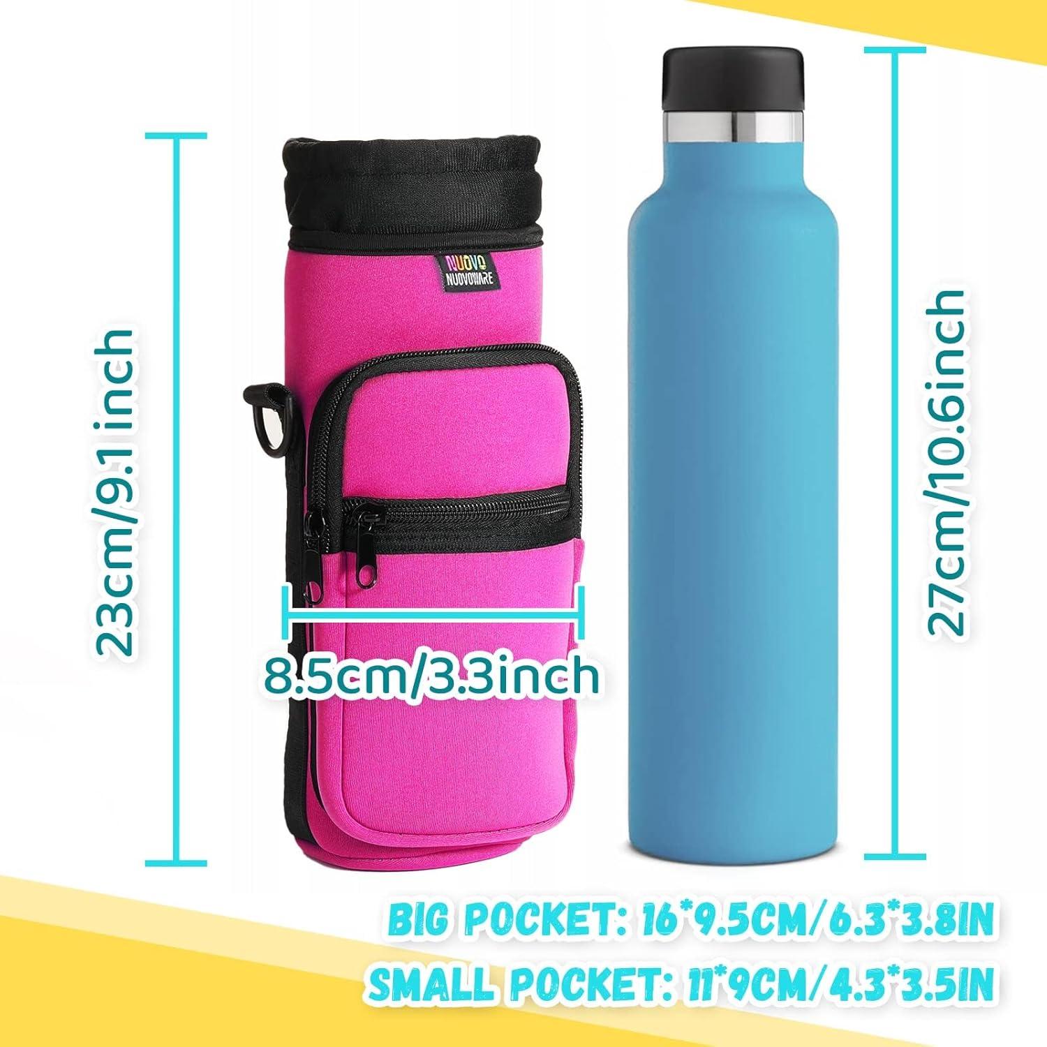 image:imageNuovoware Sac Bouteille en Noprne 750ml1000ml1800ml PorteBouteille avec BandoulireampampDragonne Ajustable Sac FourreTout avec Poche Accessoire Parfait pour Voyage Randonne CampingRouge Prune
