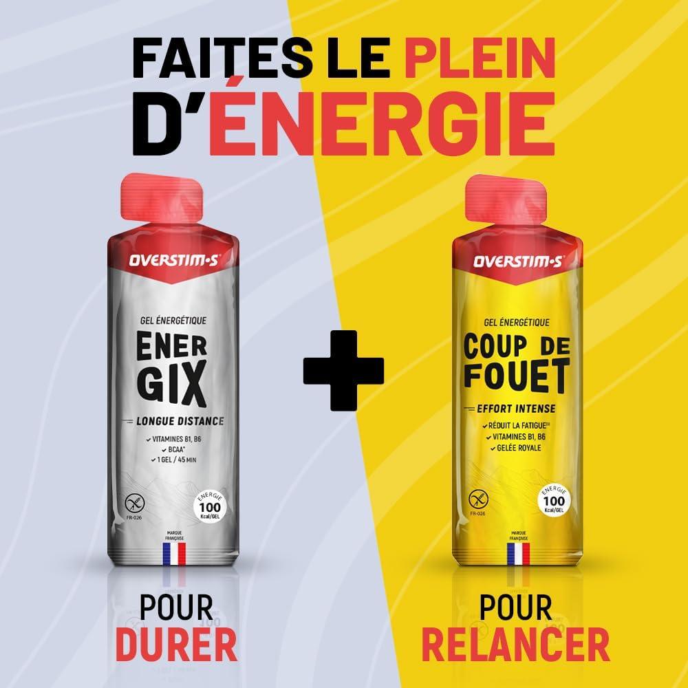 image:imageOverstims Gel Coup de Fouet 10 sachets Gel nergtique pour le sport vlo course pied Energie instantane Efforts intenses et passages difficiles 100 kcalgel Saveur Citron
