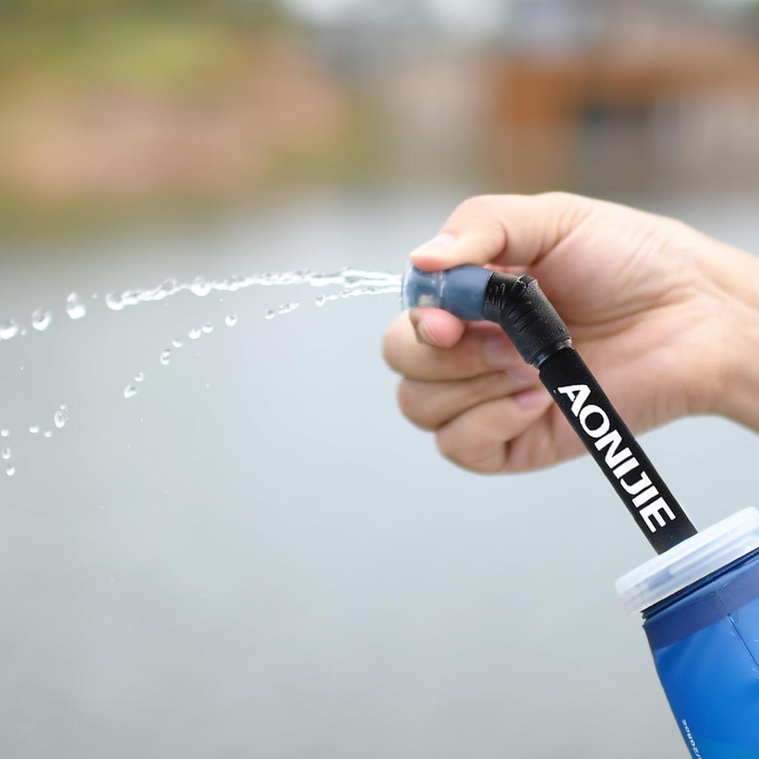 image:imageTRIWONDER Gourde Souple Pliable Flasque Running Bouteille deau Poche Hydratation Rservoir deau Flacon pour Sport Utilisation en ExtrieurPaille