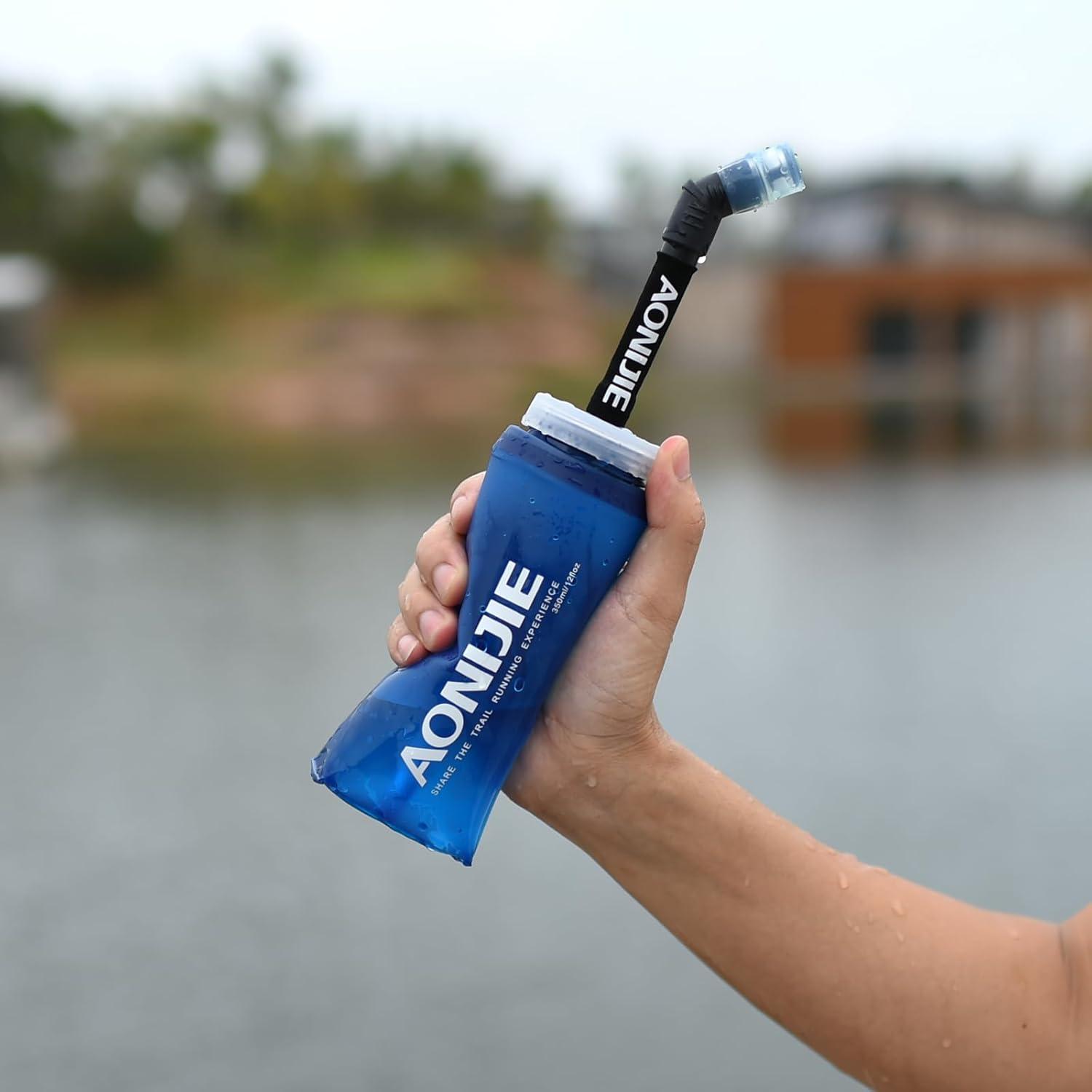 image:imageTRIWONDER Gourde Souple Pliable Flasque Running Bouteille deau Poche Hydratation Rservoir deau Flacon pour Sport Utilisation en ExtrieurPaille