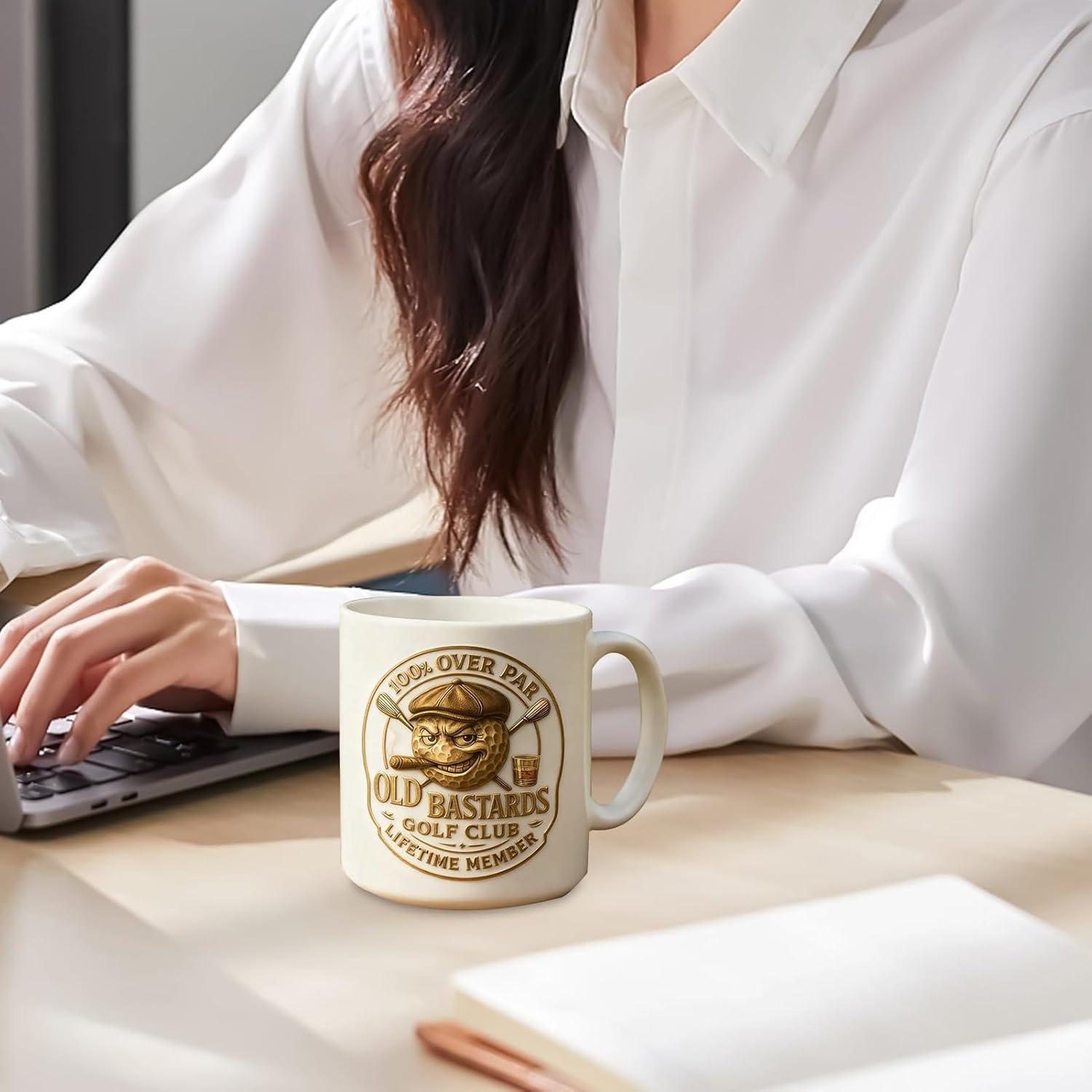 image:imageTasse de golf en cramique Conception de poigne de tasse de boisson sportive cadeau de souvenirs de joueur Rcipient caf et th de 350 ml pour les membres du club bureau cours anniversaire