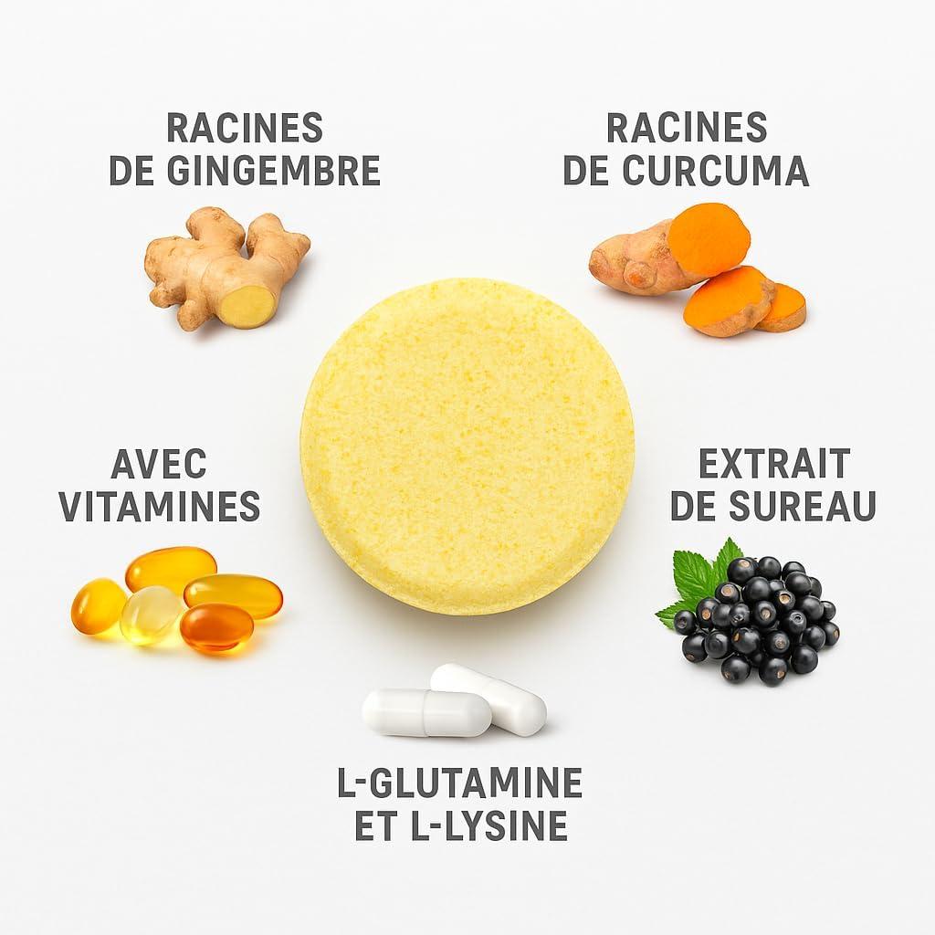 image:imagelectrolytes Ultime Hydratation HMP Vitamines A C D E LGlutamine ampamp LLysine HCl Magnsium Zinc Slnium Gingembre Curcuma Sureau Rcupration ampamp Performance Pastilles Effervescentes