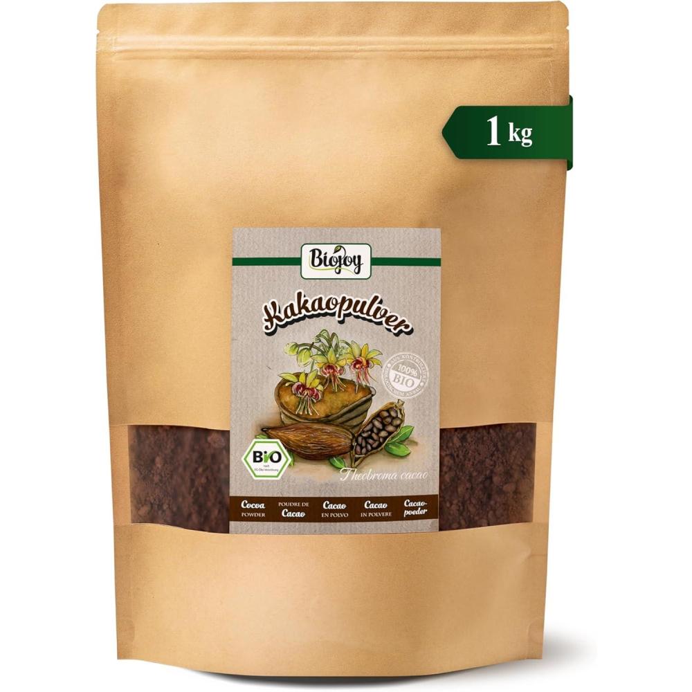 image:imageBiojoy Poudre de Cacao BIO 500 g varit Criollo du Prou naturelle et sans sucre ajout Theobroma cacao1 kg Lot de 1