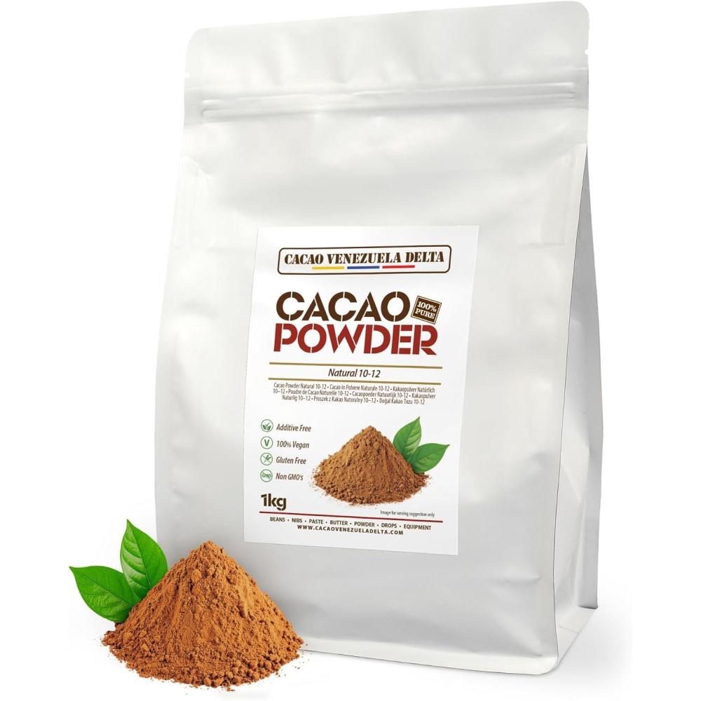 image:imageCacao V Delta Cacao Noir En Poudre Non Sucr 1Kg Chocolat En Poudre 1012 Sans Additifs Idal Pour Desserts Et Chocolats Riche En Antioxydants Et Acides Essentiels Vgtalien Keto Paleo Sans GlutenNaturelle 1012