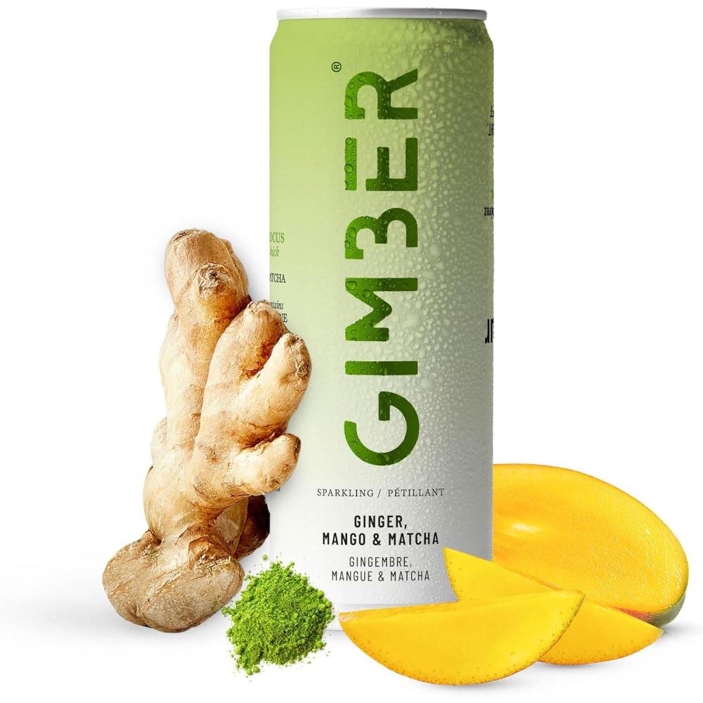 image:imageGIMBER PrtBoire Focus Lot de 12 canettes de 250ml 3L Canette au gingembre Boisson gazeuse au gingembre rafrachissante bio partir dingrdients naturels Faible en calories Lot de 12Focus