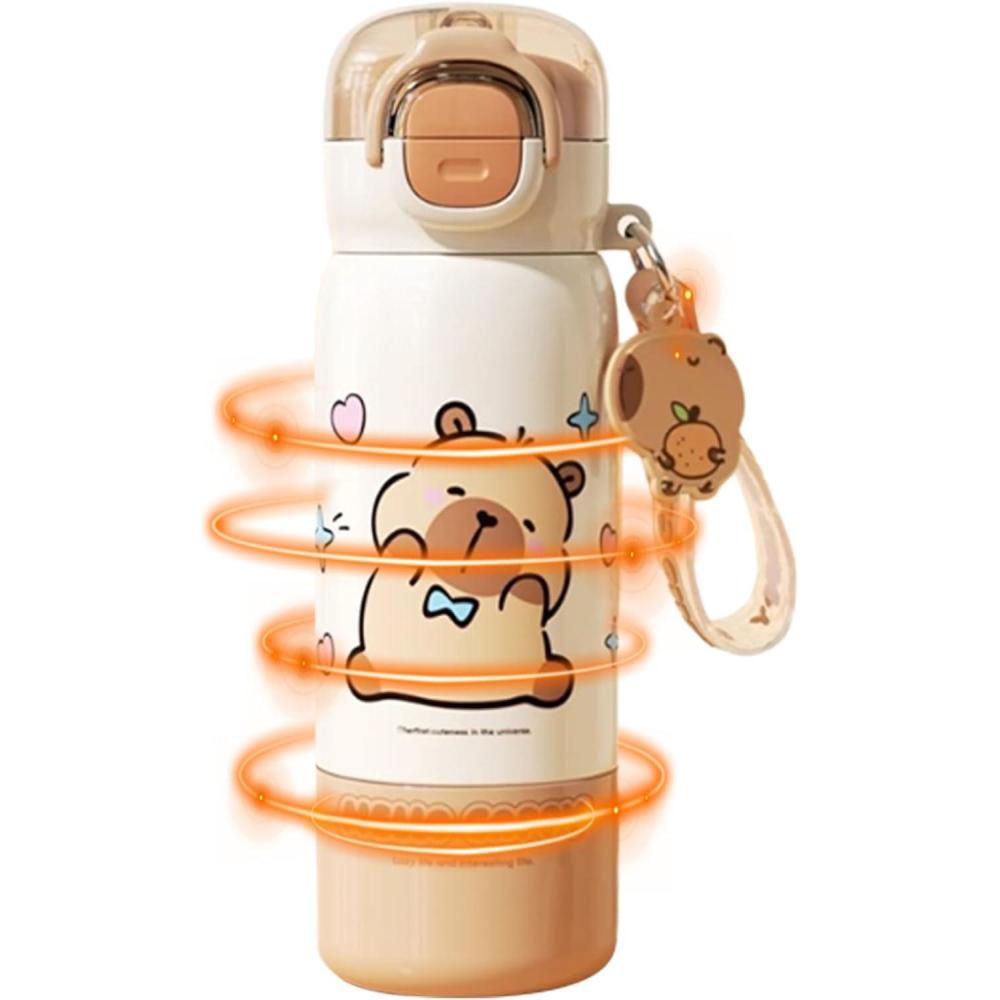 image:imageGnrique Gourde Sportive Mignonne Tasse en Acier Inoxydable Rsistant la Rouille Bouteille DEau De Boisson Pour Les Bureaux Les Voyages La Maison La Famille Les Adultes Les Et Les tudiantsBlanc