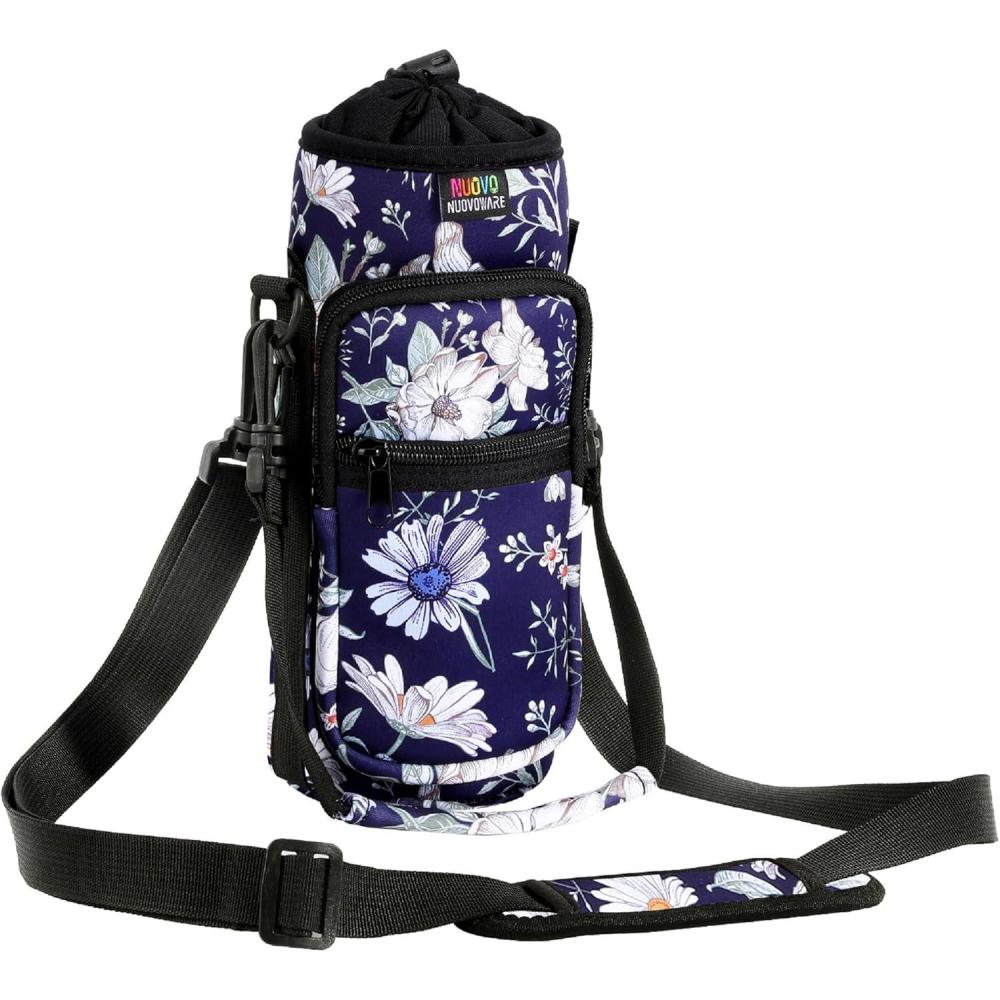 image:imageNuovoware Sac  Bouteille en Noprne 750ml1000ml1800ml PorteBouteille avec BandoulireampampDragonne Ajustable Sac FourreTout avec Poche Accessoire Parfait pour Voyage Randonne CampingCosmos Bleu