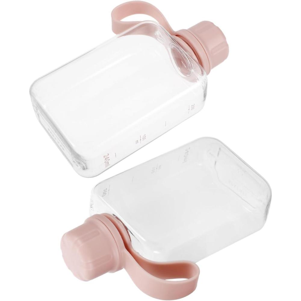 image:imageToyvian 2pices Petite Bouteille Eau Plate De Voyage tanche Et Lgre pour Boissons Sportives Voyages Travail Et Camping