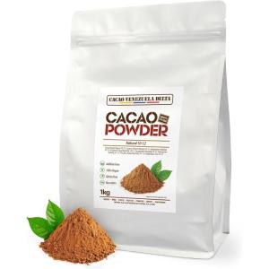 Cacao V Delta Cacao Noir En Poudre Non Sucré 1Kg- Chocolat En Poudre 10/12 Sans Additifs Idéal Pour Desserts Et Chocolats Riche En Antioxydants Et Acides Essentiels Végétalien Keto Paleo Sans Gluten(Naturelle 10/12)