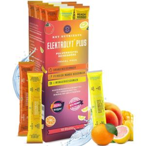 Key Nutrients Sachets d&rsquo;électrolytes – Poudre d&rsquo;électrolytes multivitamines et minéraux – 10 portions de saveurs variées – Sachets d&rsquo;hydratation – Sachets de réhydratation surchargés avec 16 vitamines