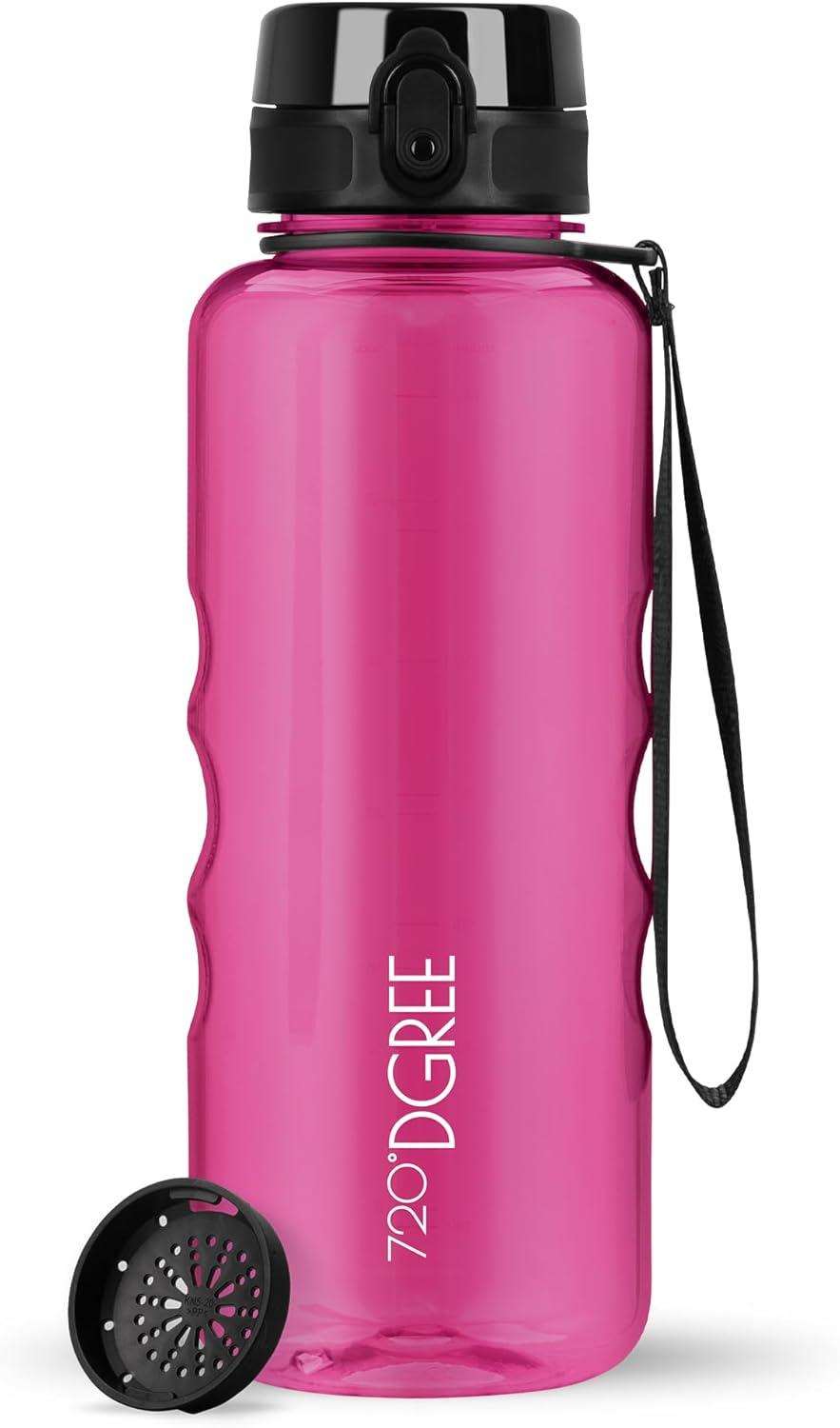 image:image720DGREE Gourde Bouteille dEau uberBottle TamisFruits 350ml 500ml 650ml 1l 15l 2l Sans BPA tanche AntiFuite Rutilisable Lgre Idal pour cole Sport Fitness Gym Travail21 Fuchsia Pink Rose Crystalclear