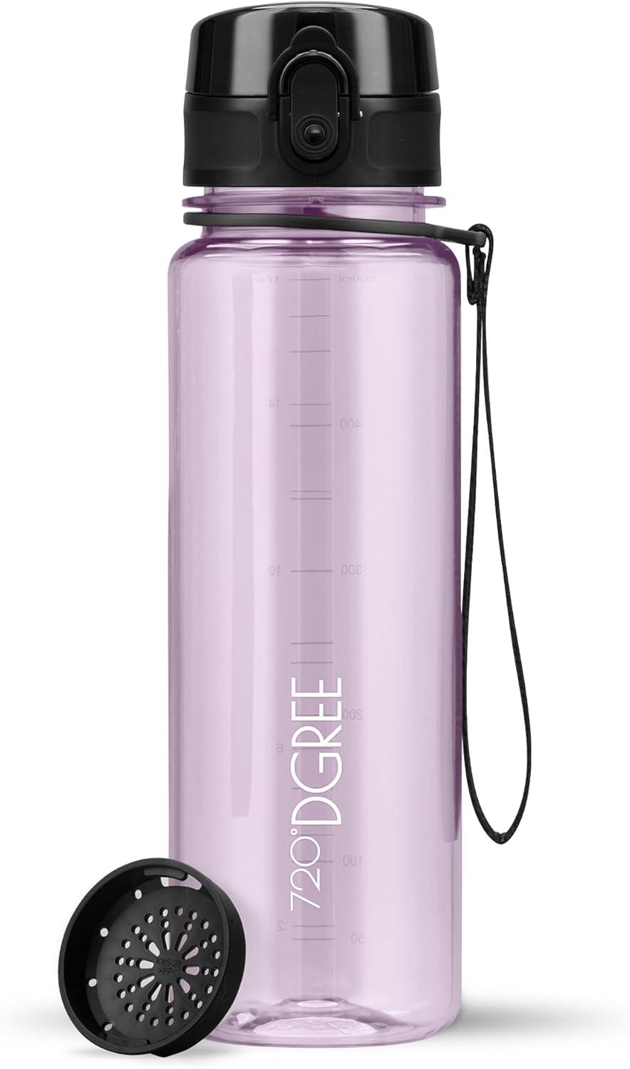 image:image720DGREE Gourde Bouteille dEau uberBottle TamisFruits 350ml 500ml 650ml 1l 15l 2l Sans BPA tanche AntiFuite Rutilisable Lgre Idal pour cole Sport Fitness Gym Travail18 Lilac Violet Crystalclear