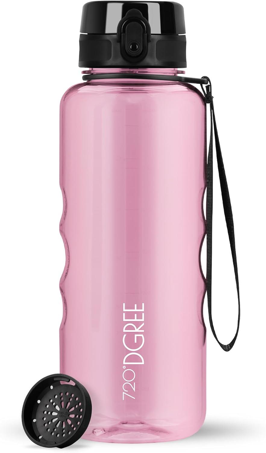 image:image720DGREE Gourde Bouteille dEau uberBottle TamisFruits 350ml 500ml 650ml 1l 15l 2l Sans BPA tanche AntiFuite Rutilisable Lgre Idal pour cole Sport Fitness Gym Travail20 Rose Rose Crystalclear