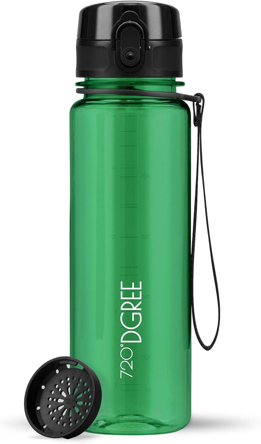 image:image720DGREE Gourde Bouteille dEau uberBottle TamisFruits 350ml 500ml 650ml 1l 15l 2l Sans BPA tanche AntiFuite Rutilisable Lgre Idal pour cole Sport Fitness Gym Travail06 Forest Green Vert Crystalclear