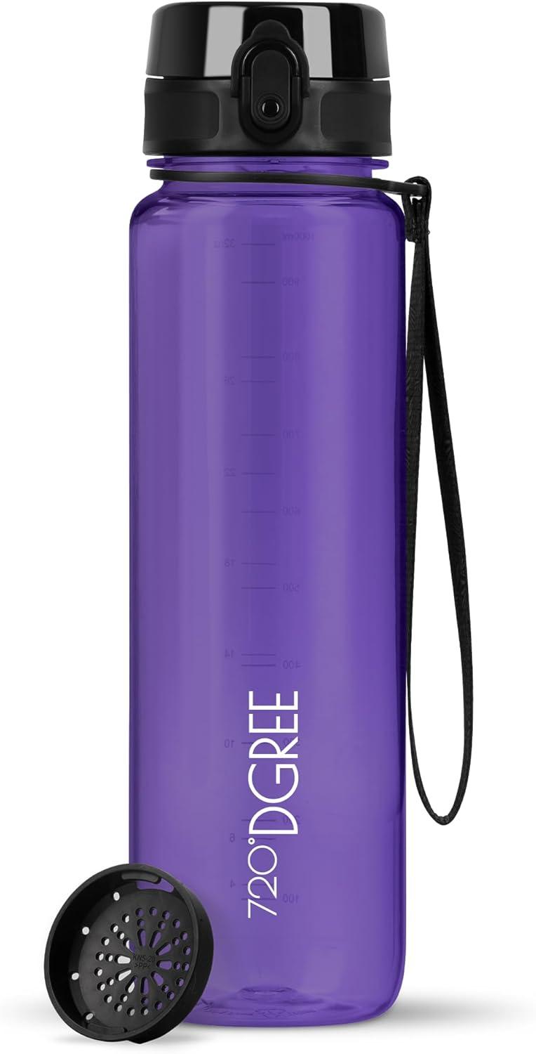 image:image720DGREE Gourde Bouteille dEau uberBottle TamisFruits 350ml 500ml 650ml 1l 15l 2l Sans BPA tanche AntiFuite Rutilisable Lgre Idal pour cole Sport Fitness Gym Travail19 Ultra Violet Violet Crystalclear