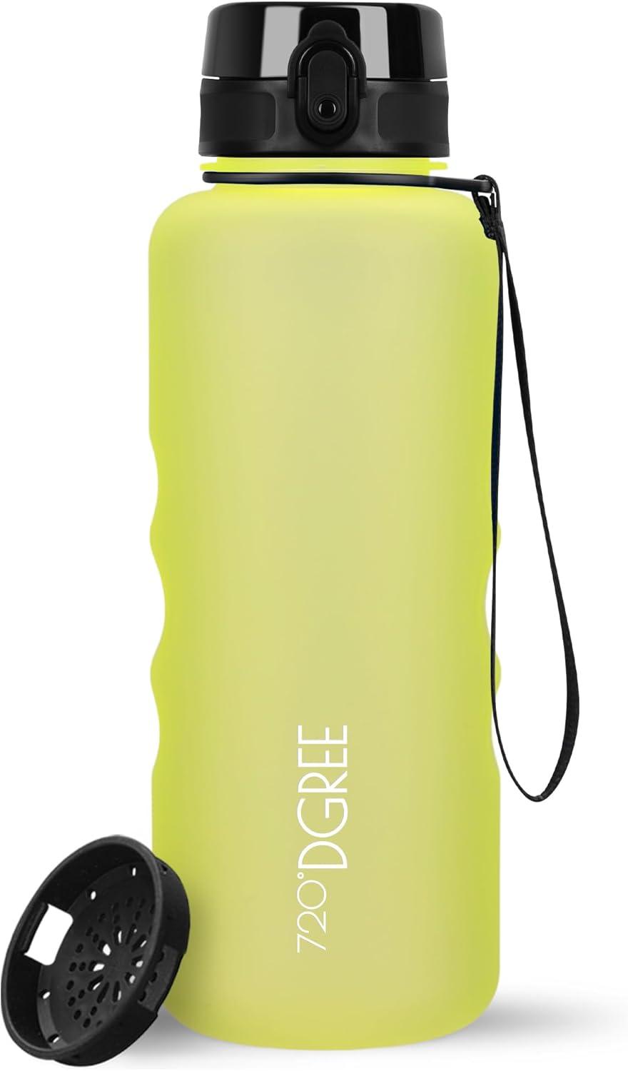image:image720DGREE Gourde Bouteille dEau uberBottle TamisFruits 350ml 500ml 650ml 1l 15l 2l Sans BPA tanche AntiFuite Rutilisable Lgre Idal pour cole Sport Fitness Gym TravailLemon Yellow Jaune Softtouch