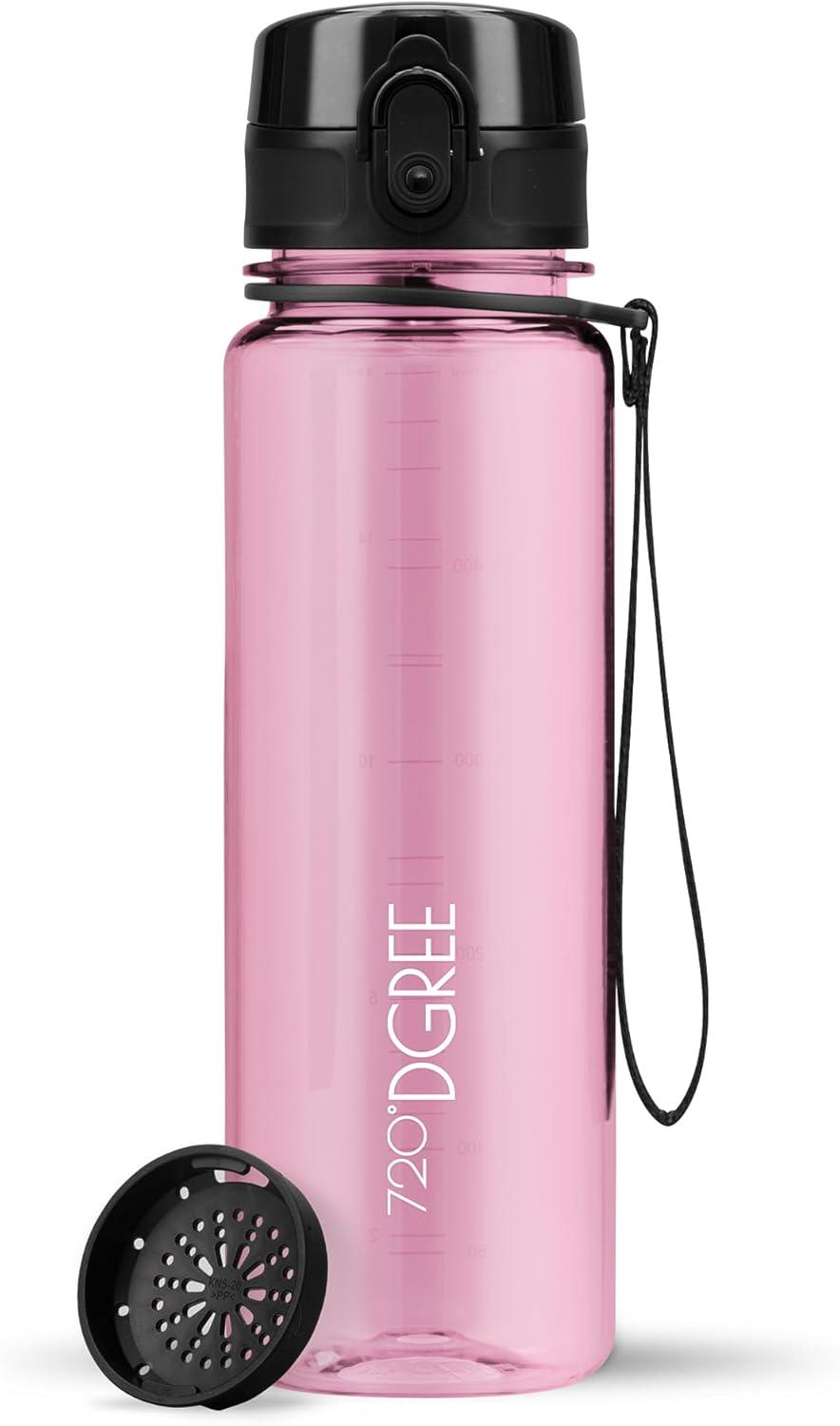 image:image720DGREE Gourde Bouteille dEau uberBottle TamisFruits 350ml 500ml 650ml 1l 15l 2l Sans BPA tanche AntiFuite Rutilisable Lgre Idal pour cole Sport Fitness Gym Travail20 Rose Rose Crystalclear
