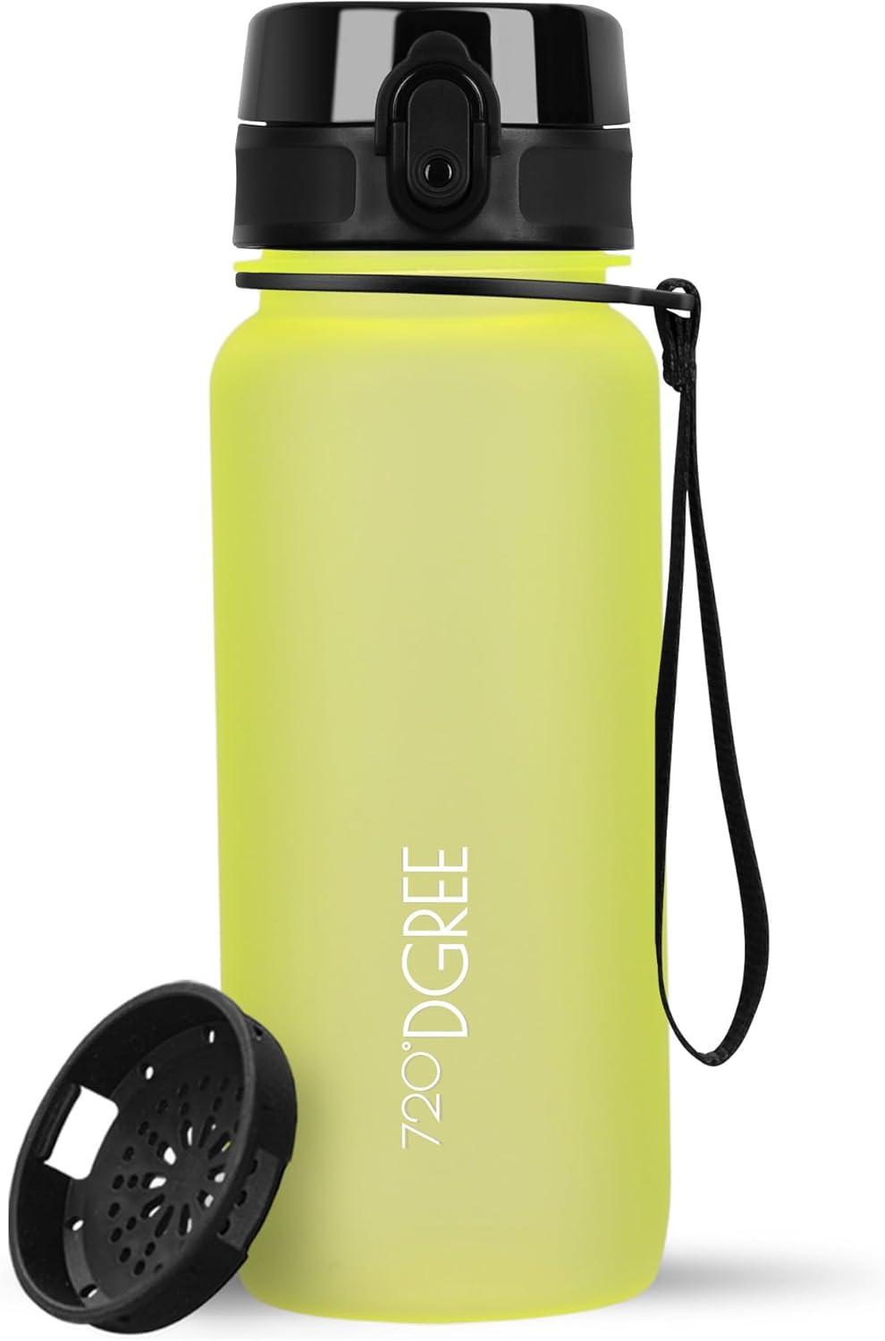image:image720DGREE Gourde Bouteille dEau uberBottle TamisFruits 350ml 500ml 650ml 1l 15l 2l Sans BPA tanche AntiFuite Rutilisable Lgre Idal pour cole Sport Fitness Gym TravailLemon Yellow Jaune Softtouch
