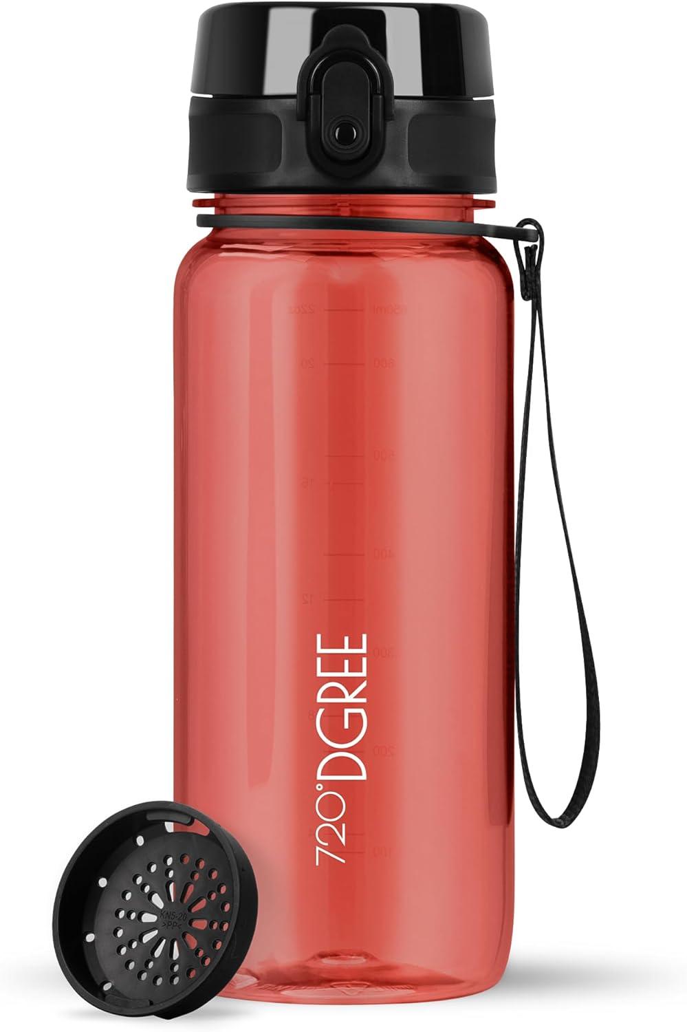 image:image720DGREE Gourde Bouteille dEau uberBottle TamisFruits 350ml 500ml 650ml 1l 15l 2l Sans BPA tanche AntiFuite Rutilisable Lgre Idal pour cole Sport Fitness Gym Travail22 Imperial Red Rouge Crystalclear