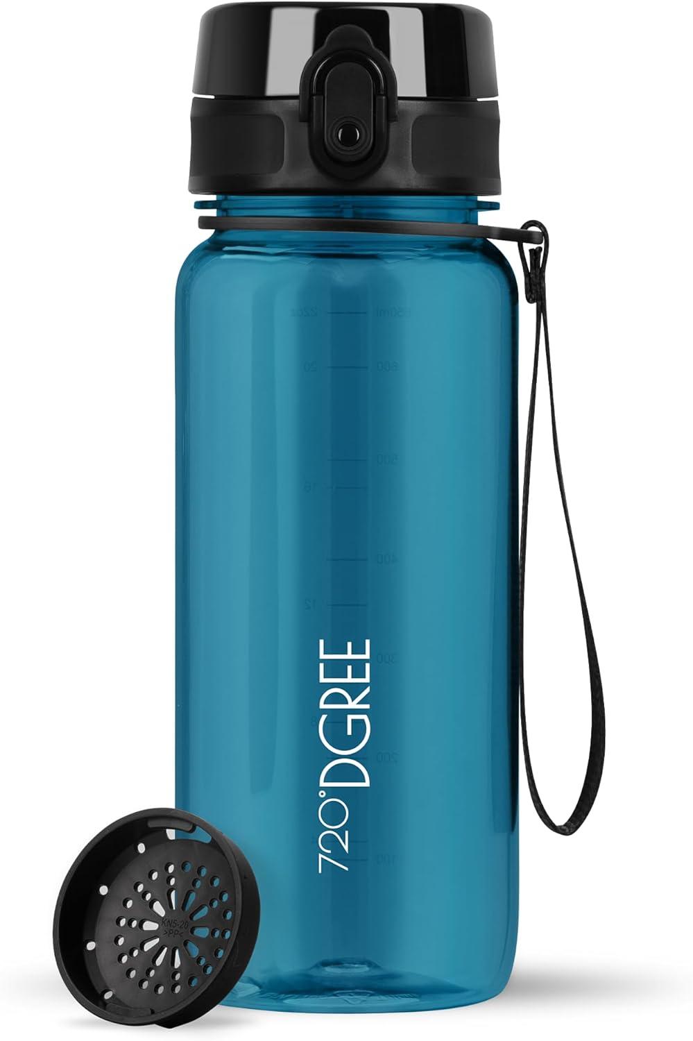 image:image720DGREE Gourde Bouteille dEau uberBottle TamisFruits 350ml 500ml 650ml 1l 15l 2l Sans BPA tanche AntiFuite Rutilisable Lgre Idal pour cole Sport Fitness Gym Travail15 Petrol Blue Bleu Crystalclear