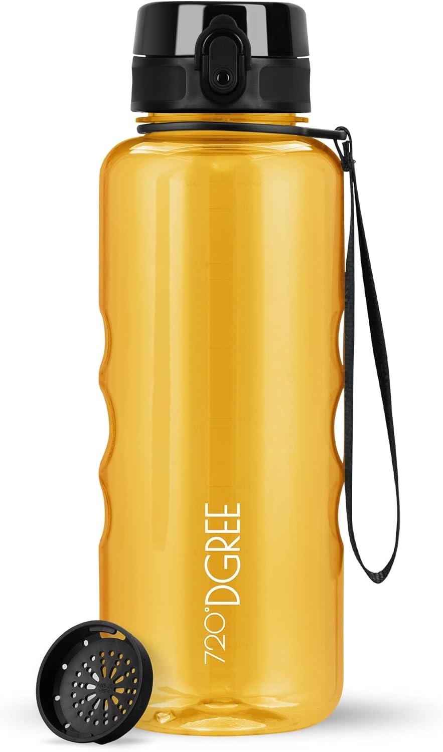 image:image720DGREE Gourde Bouteille dEau uberBottle TamisFruits 350ml 500ml 650ml 1l 15l 2l Sans BPA tanche AntiFuite Rutilisable Lgre Idal pour cole Sport Fitness Gym Travail03 Honey Yellow Jaune Crystalclear