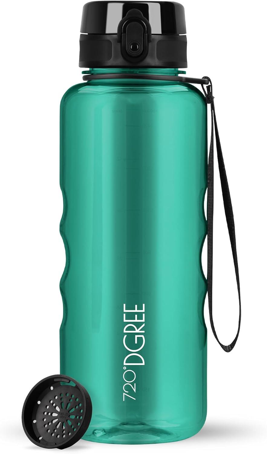 image:image720DGREE Gourde Bouteille dEau uberBottle TamisFruits 350ml 500ml 650ml 1l 15l 2l Sans BPA tanche AntiFuite Rutilisable Lgre Idal pour cole Sport Fitness Gym Travail07 Emerald Green Vert Crystalclear