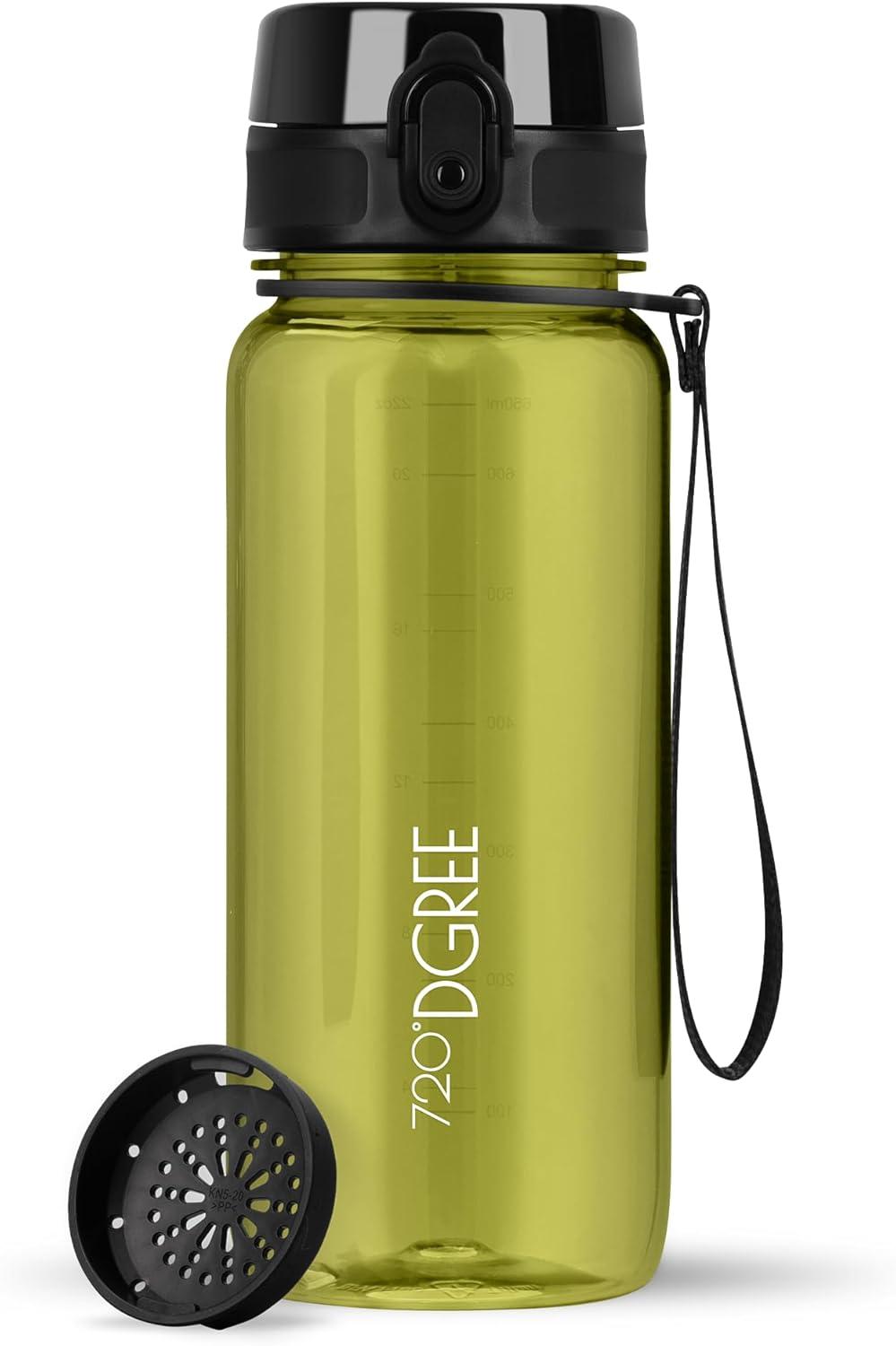 image:image720DGREE Gourde Bouteille dEau uberBottle TamisFruits 350ml 500ml 650ml 1l 15l 2l Sans BPA tanche AntiFuite Rutilisable Lgre Idal pour cole Sport Fitness Gym Travail05 Olive Green Vert Crystalclear