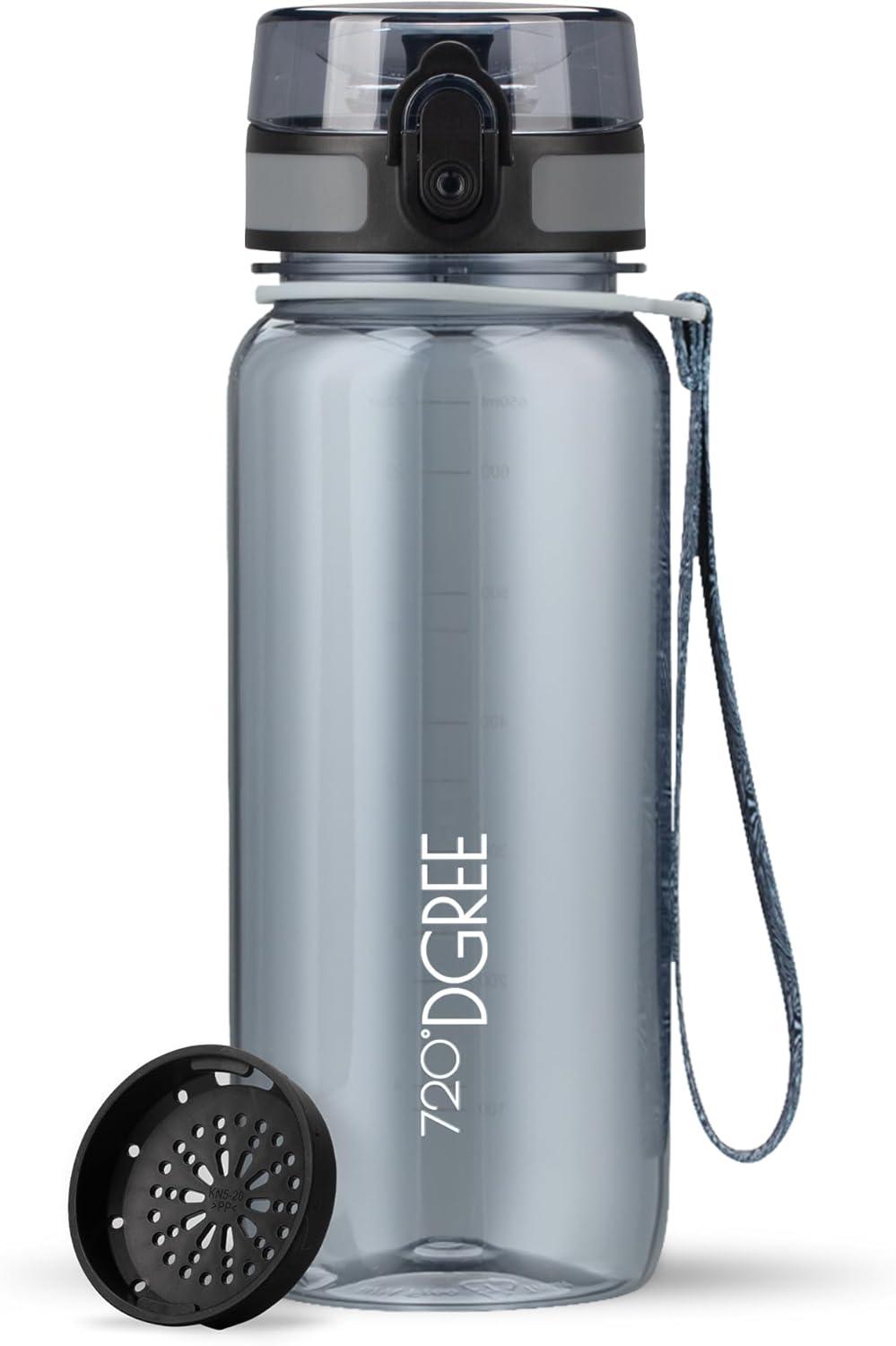 image:image720DGREE Gourde Bouteille dEau uberBottle TamisFruits 350ml 500ml 650ml 1l 15l 2l Sans BPA tanche AntiFuite Rutilisable Lgre Idal pour cole Sport Fitness Gym Travail01 Stone Gray Gris Crystalclear