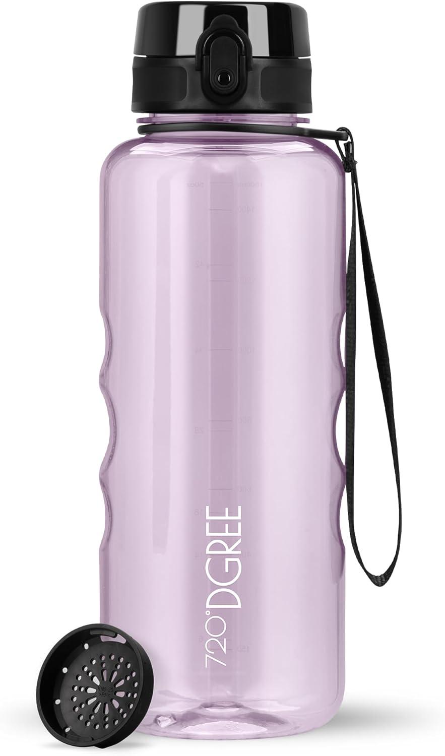 image:image720DGREE Gourde Bouteille dEau uberBottle TamisFruits 350ml 500ml 650ml 1l 15l 2l Sans BPA tanche AntiFuite Rutilisable Lgre Idal pour cole Sport Fitness Gym Travail18 Lilac Violet Crystalclear