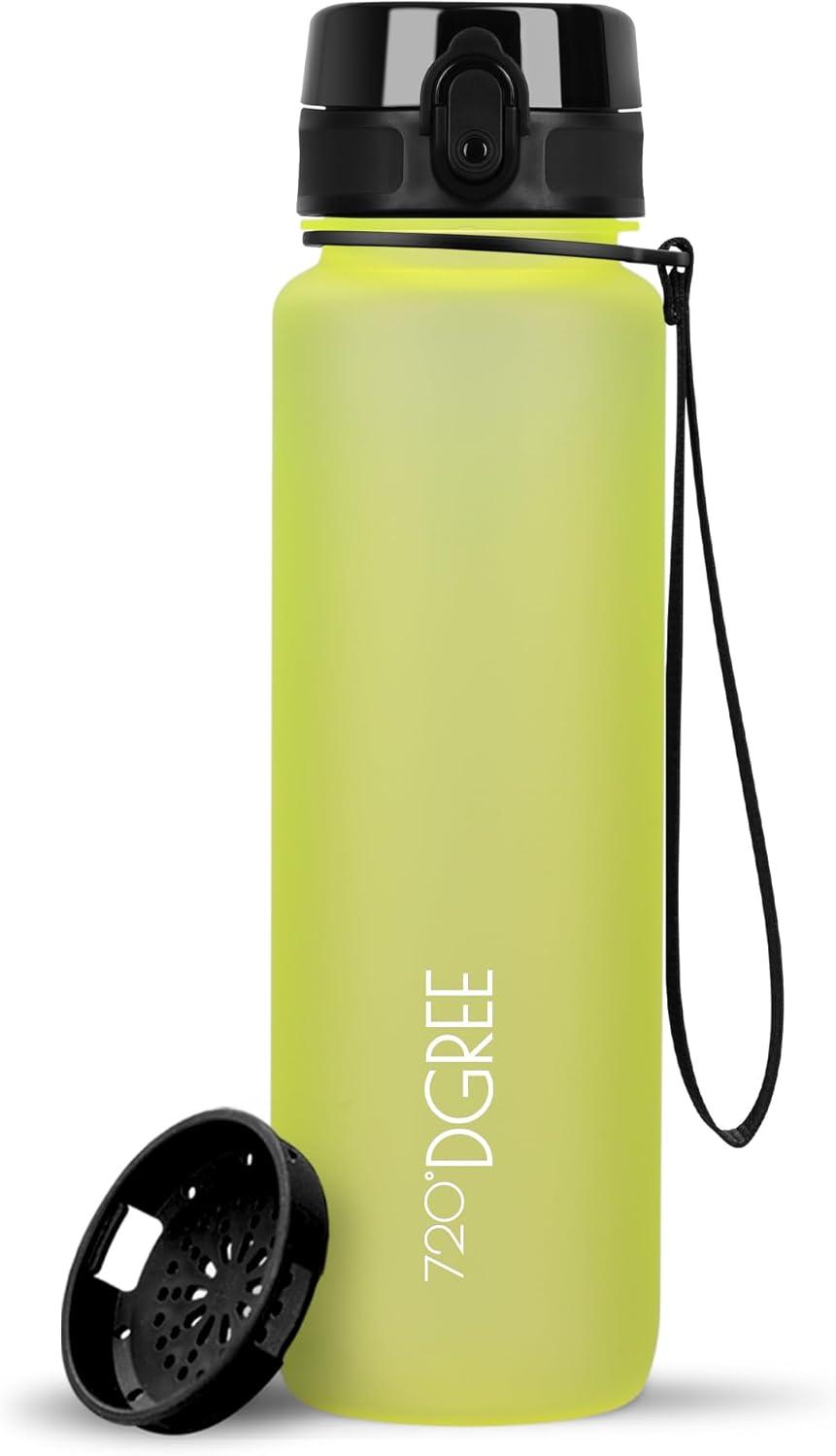 image:image720DGREE Gourde Bouteille dEau uberBottle TamisFruits 350ml 500ml 650ml 1l 15l 2l Sans BPA tanche AntiFuite Rutilisable Lgre Idal pour cole Sport Fitness Gym TravailLemon Yellow Jaune Softtouch