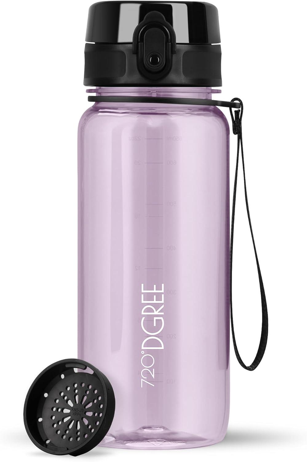 image:image720DGREE Gourde Bouteille dEau uberBottle TamisFruits 350ml 500ml 650ml 1l 15l 2l Sans BPA tanche AntiFuite Rutilisable Lgre Idal pour cole Sport Fitness Gym Travail18 Lilac Violet Crystalclear