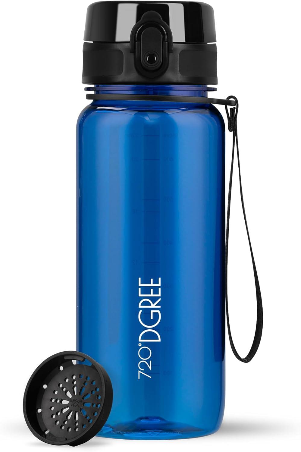 image:image720DGREE Gourde Bouteille dEau uberBottle TamisFruits 350ml 500ml 650ml 1l 15l 2l Sans BPA tanche AntiFuite Rutilisable Lgre Idal pour cole Sport Fitness Gym Travail16 Royal Blue Bleu Crystalclear