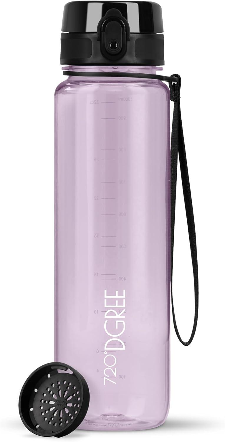 image:image720DGREE Gourde Bouteille dEau uberBottle TamisFruits 350ml 500ml 650ml 1l 15l 2l Sans BPA tanche AntiFuite Rutilisable Lgre Idal pour cole Sport Fitness Gym Travail18 Lilac Violet Crystalclear