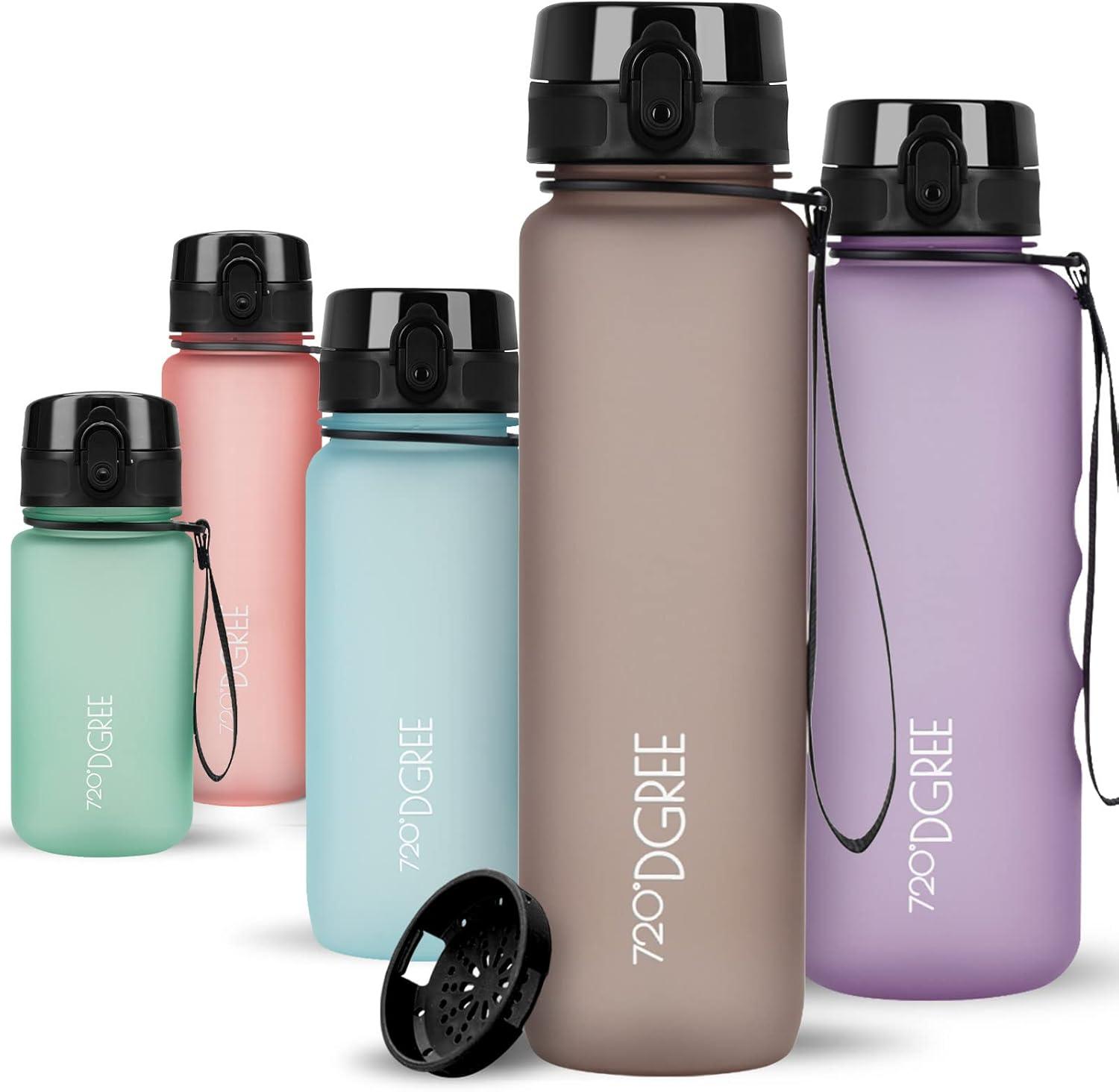 image:image720DGREE Gourde Bouteille dEau uberBottle TamisFruits 350ml 500ml 650ml 1l 15l 2l Sans BPA tanche AntiFuite Rutilisable Lgre Idal pour cole Sport Fitness Gym TravailNougat Brown Marron Softtouch