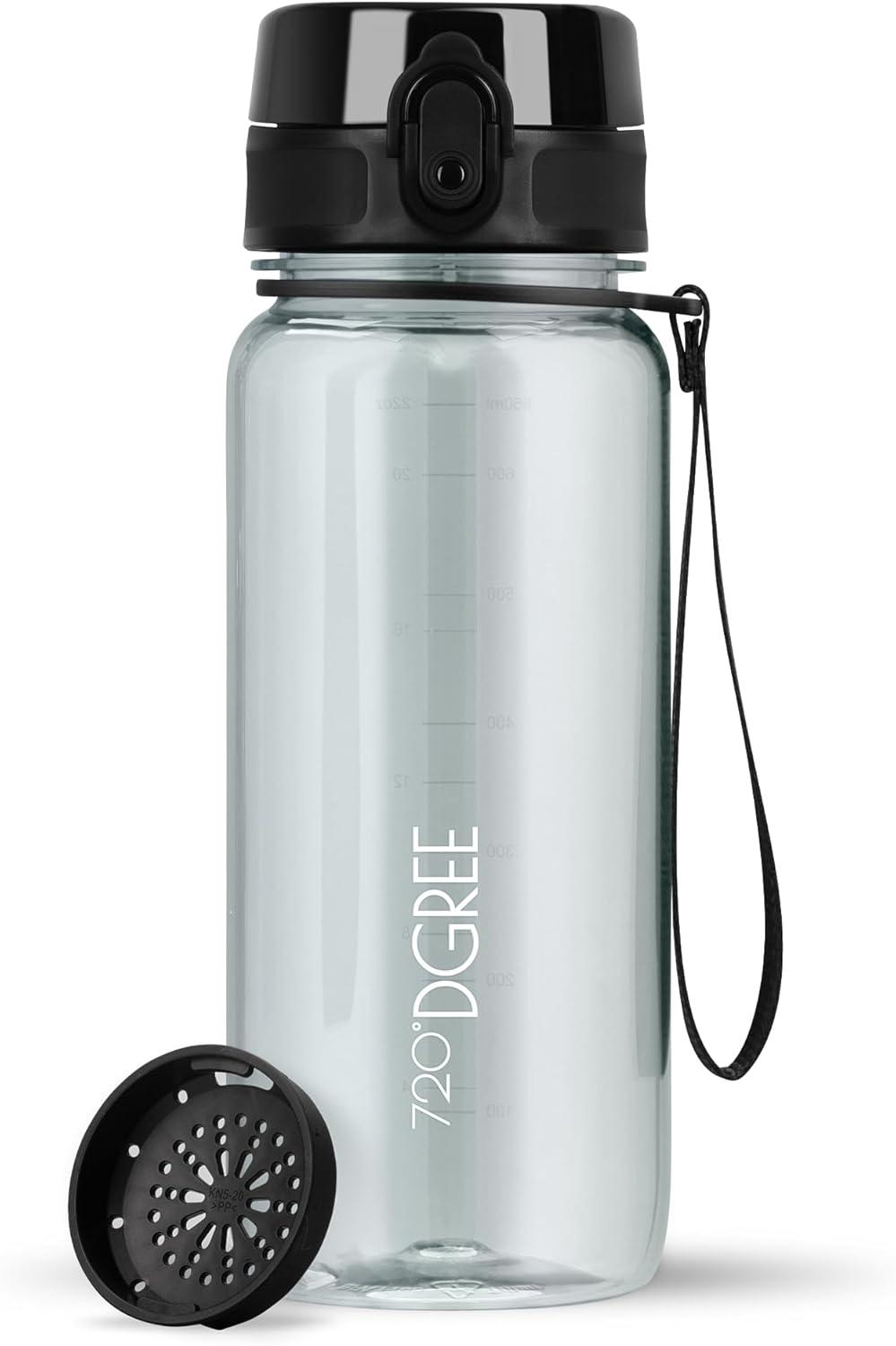 image:image720DGREE Gourde Bouteille dEau uberBottle TamisFruits 350ml 500ml 650ml 1l 15l 2l Sans BPA tanche AntiFuite Rutilisable Lgre Idal pour cole Sport Fitness Gym Travail02 Transparent Tranparent Crystalclear