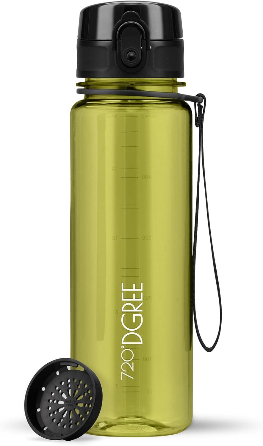 image:image720DGREE Gourde Bouteille dEau uberBottle TamisFruits 350ml 500ml 650ml 1l 15l 2l Sans BPA tanche AntiFuite Rutilisable Lgre Idal pour cole Sport Fitness Gym Travail05 Olive Green Vert Crystalclear