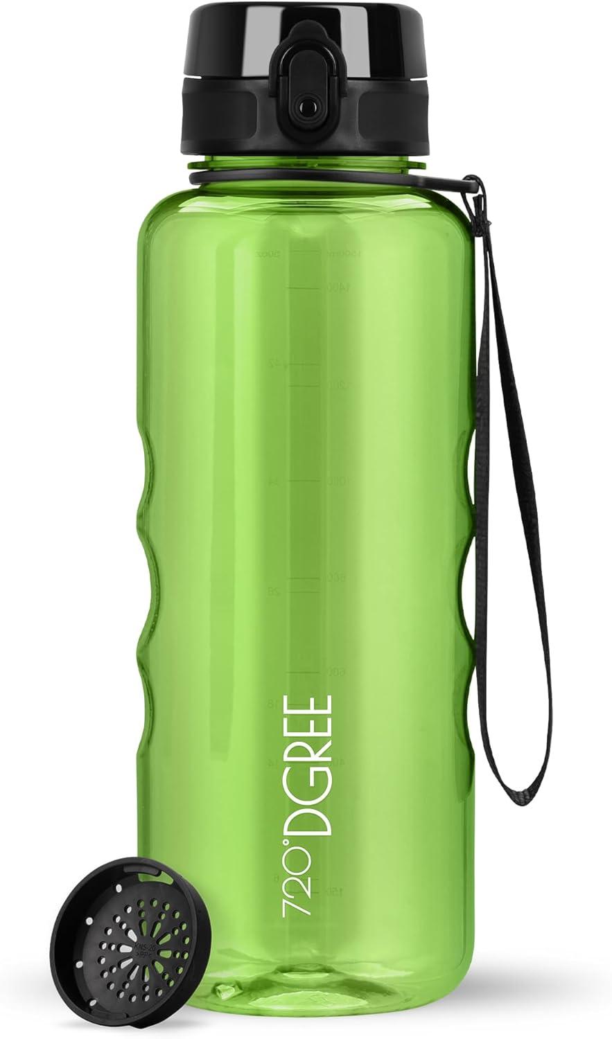 image:image720DGREE Gourde Bouteille dEau uberBottle TamisFruits 350ml 500ml 650ml 1l 15l 2l Sans BPA tanche AntiFuite Rutilisable Lgre Idal pour cole Sport Fitness Gym Travail04 Apple Green Vert Crystalclear