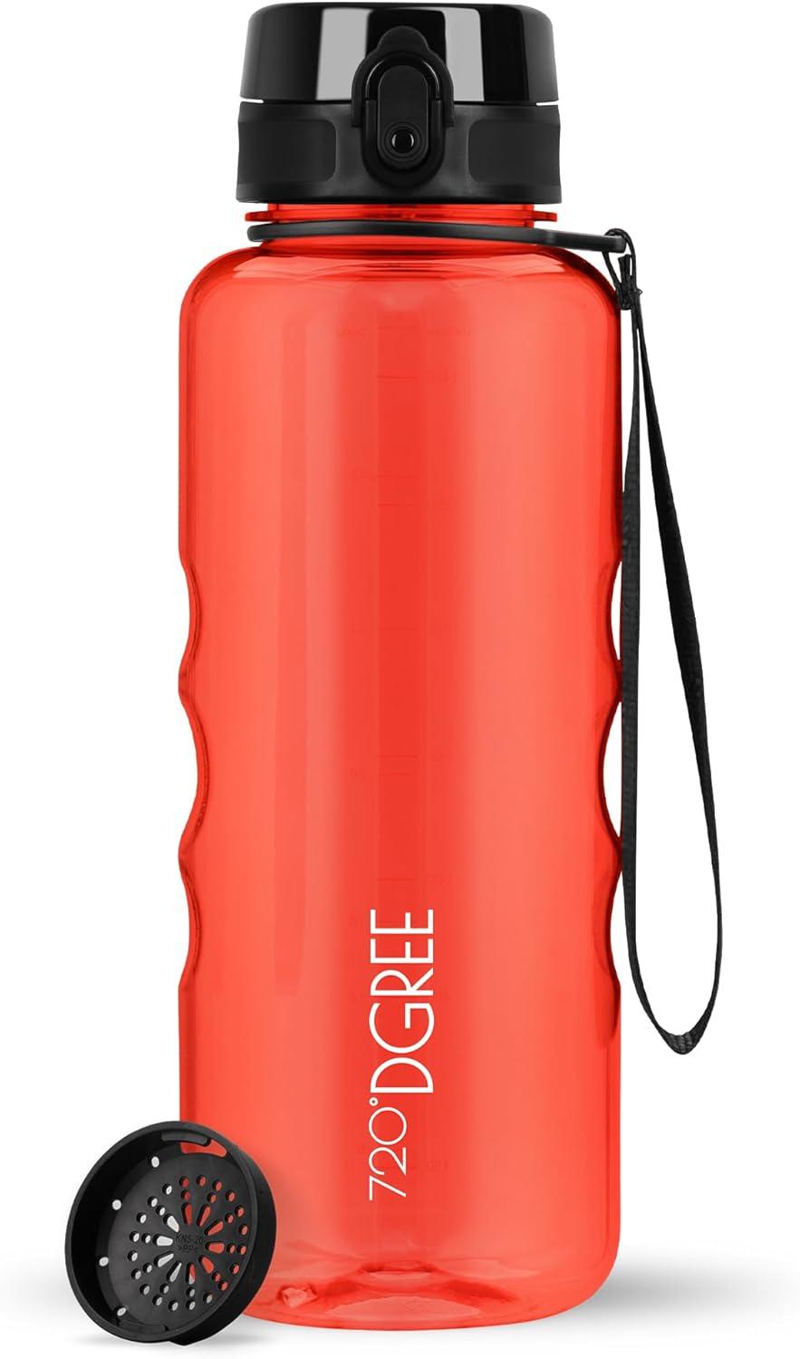 image:image720DGREE Gourde Bouteille dEau uberBottle TamisFruits 350ml 500ml 650ml 1l 15l 2l Sans BPA tanche AntiFuite Rutilisable Lgre Idal pour cole Sport Fitness Gym Travail24 Watermelon Red Rouge Crystalclear