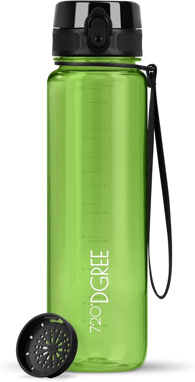 image:image720DGREE Gourde Bouteille dEau uberBottle TamisFruits 350ml 500ml 650ml 1l 15l 2l Sans BPA tanche AntiFuite Rutilisable Lgre Idal pour cole Sport Fitness Gym Travail04 Apple Green Vert Crystalclear
