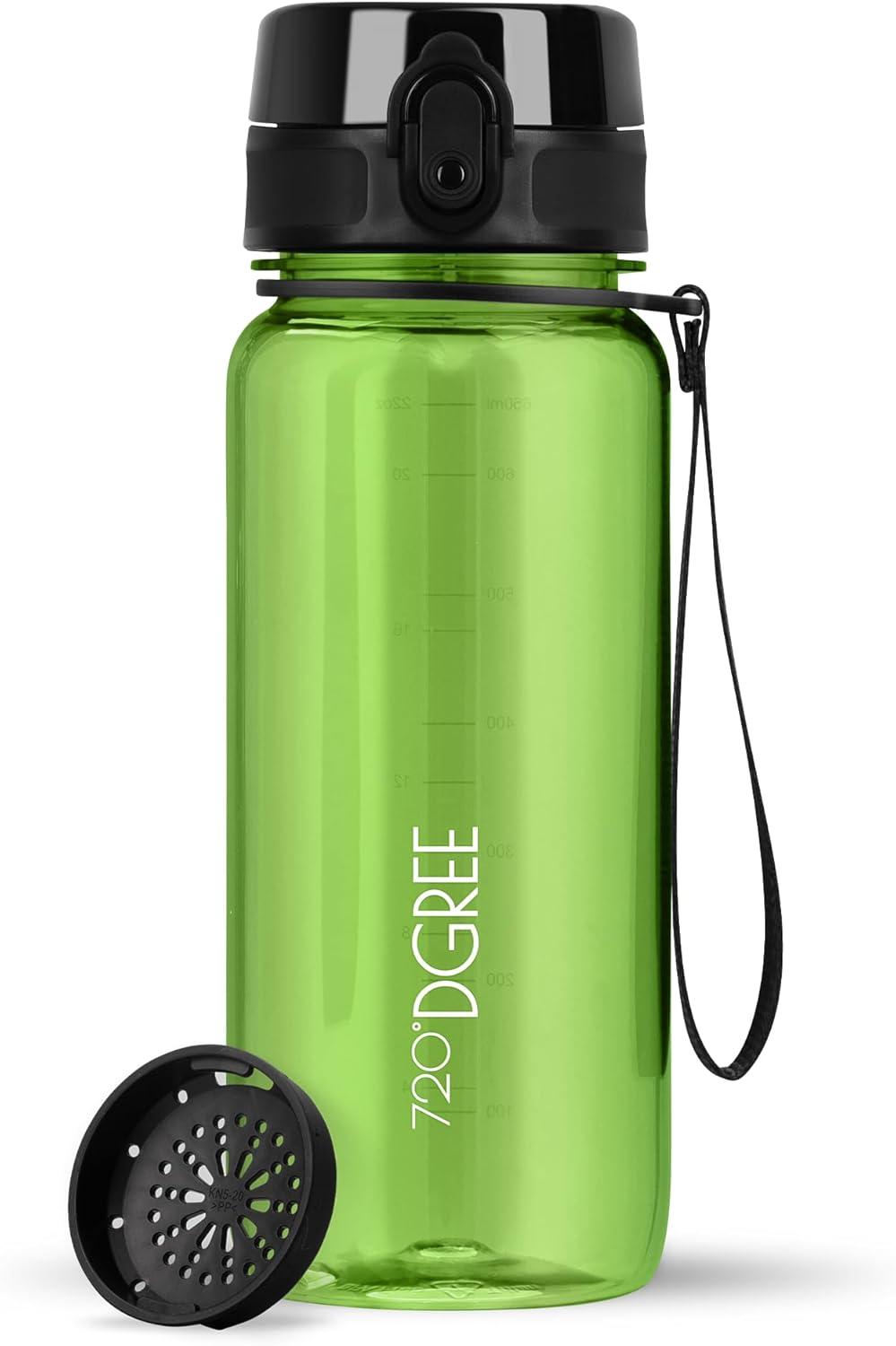 image:image720DGREE Gourde Bouteille dEau uberBottle TamisFruits 350ml 500ml 650ml 1l 15l 2l Sans BPA tanche AntiFuite Rutilisable Lgre Idal pour cole Sport Fitness Gym Travail04 Apple Green Vert Crystalclear