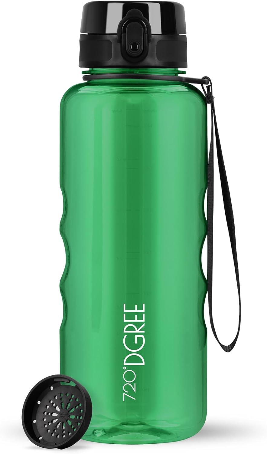 image:image720DGREE Gourde Bouteille dEau uberBottle TamisFruits 350ml 500ml 650ml 1l 15l 2l Sans BPA tanche AntiFuite Rutilisable Lgre Idal pour cole Sport Fitness Gym Travail06 Forest Green Vert Crystalclear