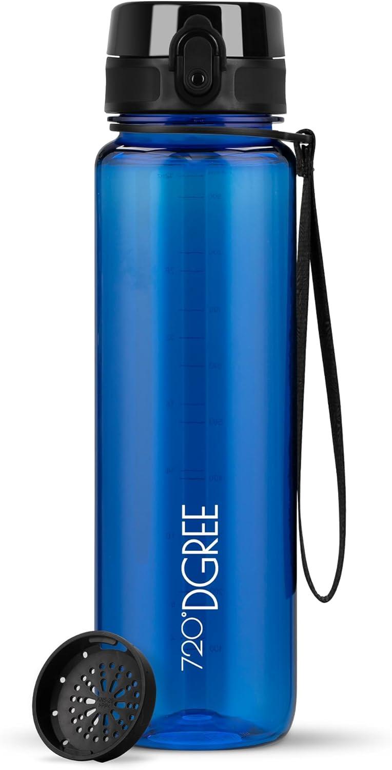 image:image720DGREE Gourde Bouteille dEau uberBottle TamisFruits 350ml 500ml 650ml 1l 15l 2l Sans BPA tanche AntiFuite Rutilisable Lgre Idal pour cole Sport Fitness Gym Travail16 Royal Blue Bleu Crystalclear