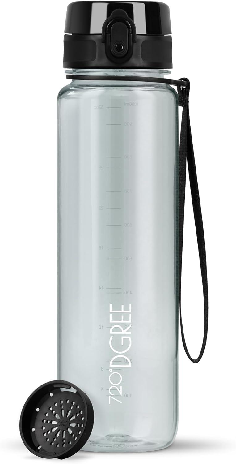 image:image720DGREE Gourde Bouteille dEau uberBottle TamisFruits 350ml 500ml 650ml 1l 15l 2l Sans BPA tanche AntiFuite Rutilisable Lgre Idal pour cole Sport Fitness Gym Travail02 Transparent Tranparent Crystalclear