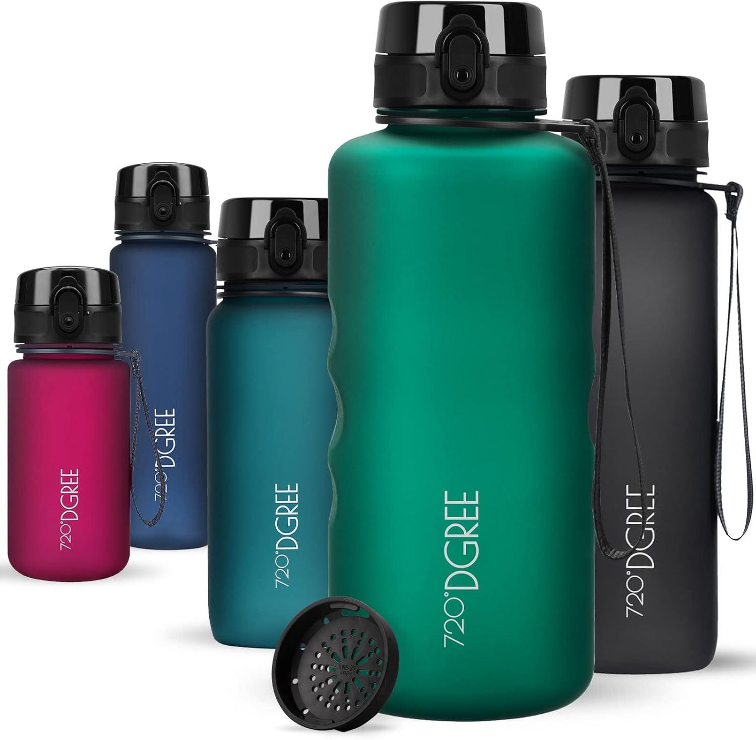image:image720DGREE Gourde Bouteille dEau uberBottle TamisFruits 350ml 500ml 650ml 1l 15l 2l Sans BPA tanche AntiFuite Rutilisable Lgre Idal pour cole Sport Fitness Gym Travail07 Emerald Green Vert Softtouch
